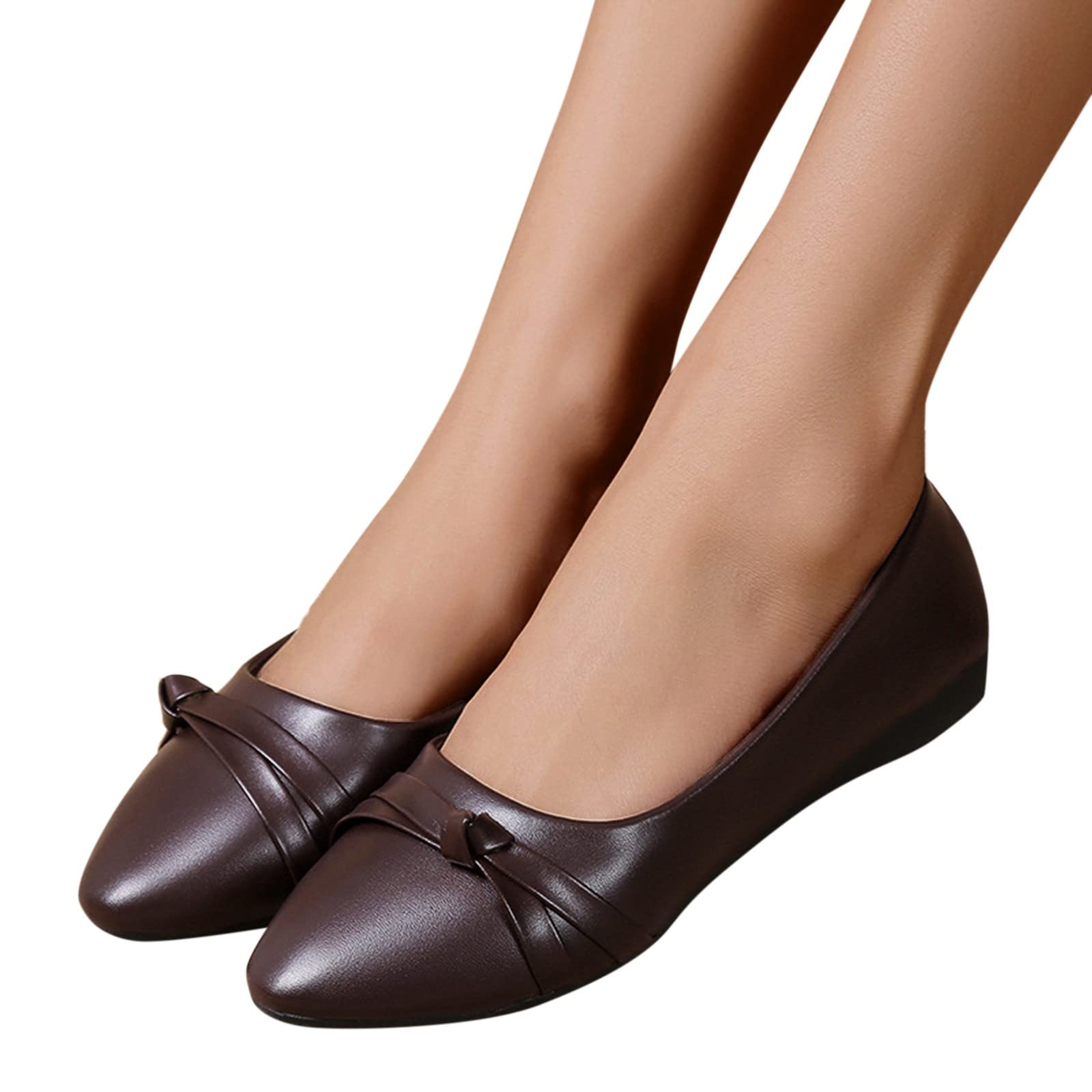 Women's Black Dressy Comfort Flats - Ultralight Foldable Non-Slip Work Shoes for Plantar Fasciitis | Perfect for Office, Travel & Outdoor Casual Wear