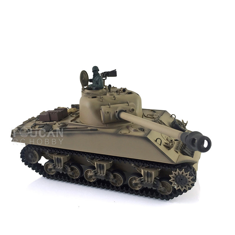 2.4G 1/16 Scale Henglong M4A3 Sherman RTR RC Tank - Plastic Version with Short Barrel, BB Shooting & IR Battling System (Model 3898) | Ready-to-Run Remote Control Military Tank for Adults & Kids | Battle Simulation, Collectible Display & Outdoor Play