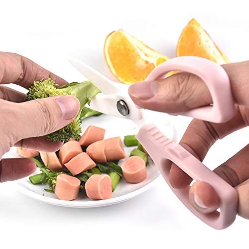 Ceramic Baby Food Scissors with Protective Cover - Safe, Portable Kitchen Shears for Cutting Fruits, Vegetables & Soft Foods - Ideal for Travel, Baby Meals & Everyday Kitchen Use