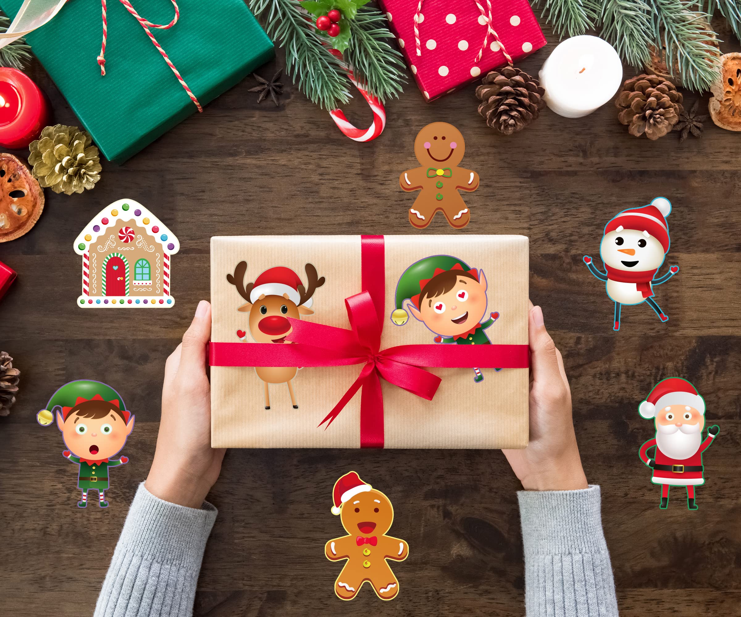 Funnlot Christmas Stickers for Kids - 30PCS DIY Holiday Craft Stickers, Christmas Game & Activities for Toddlers - Perfect for Scrapbooking, Gift Wrapping & Holiday Decorations