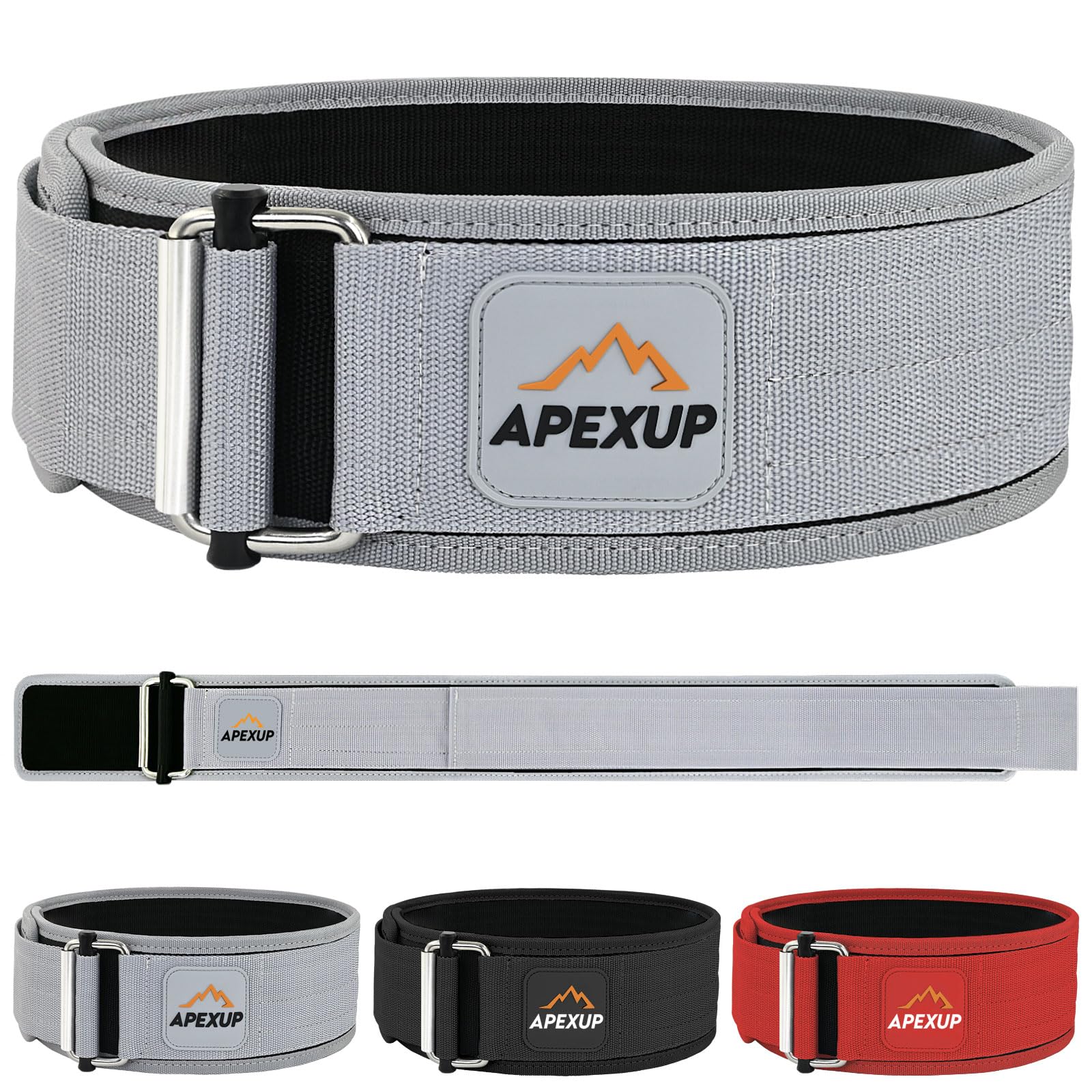 APEXUP 4-Inch Weight Lifting Belt for Men & Women - Premium Gym Belt for Squats, Deadlifts & Strength Training - Ideal for CrossFit, Powerlifting & Bodybuilding Workouts