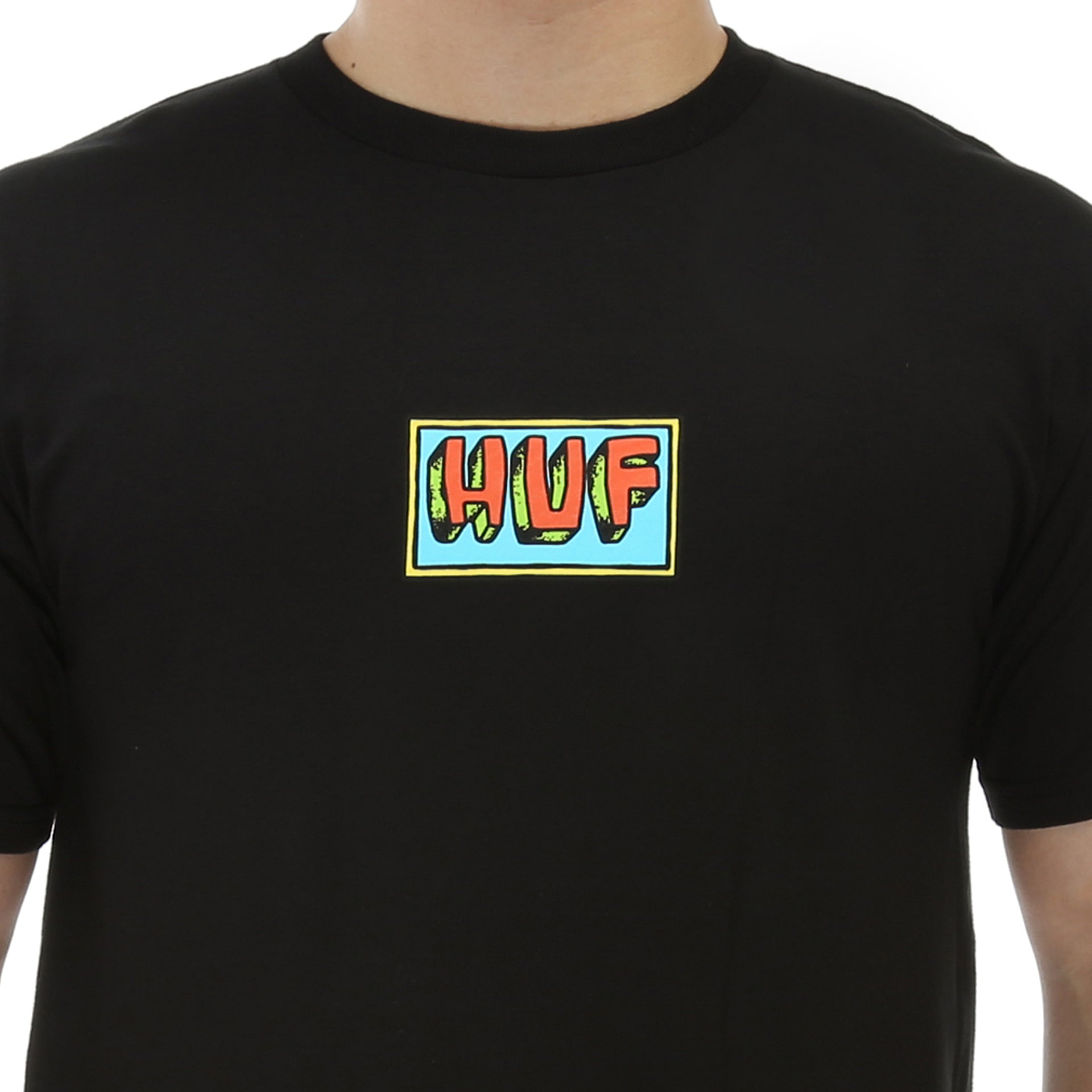 Huf Mar Vista T-Shirt for Men - Black Cotton Graphic Tee - Streetwear Fashion for Casual Wear & Skateboarding