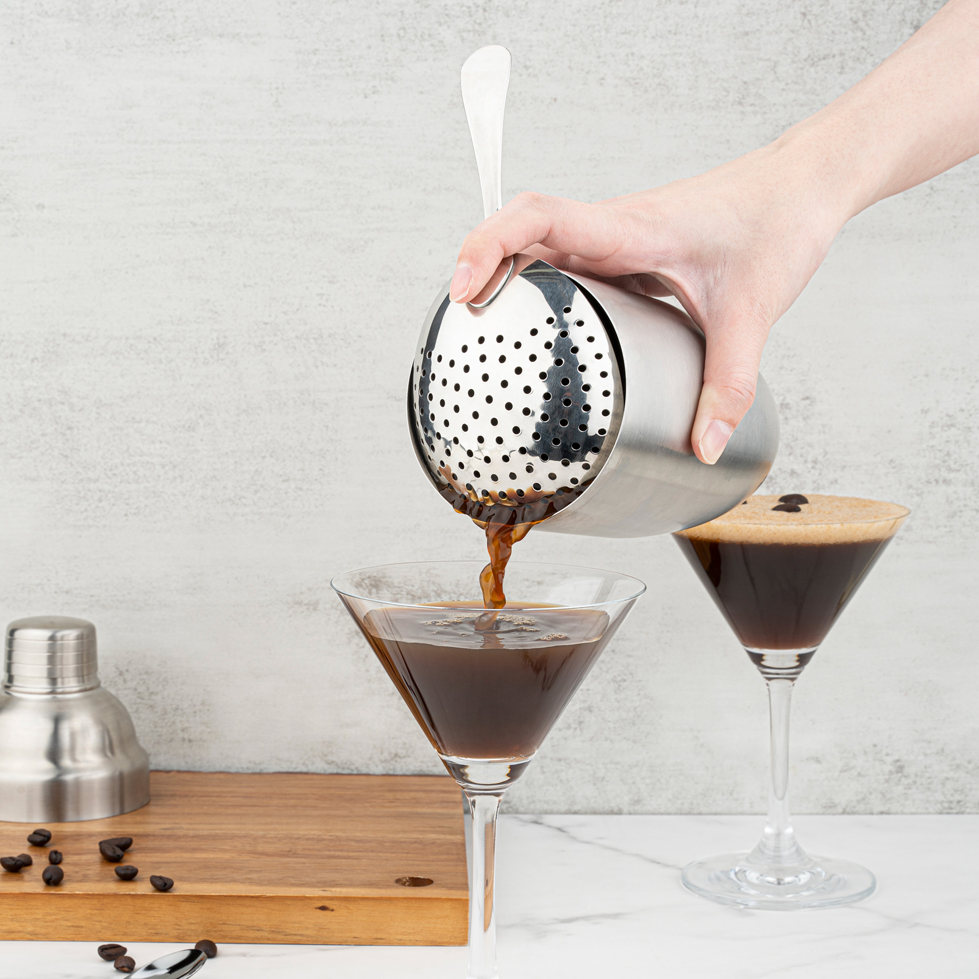 Premium Bar Lux Stainless Steel Julep Strainer - 6.5