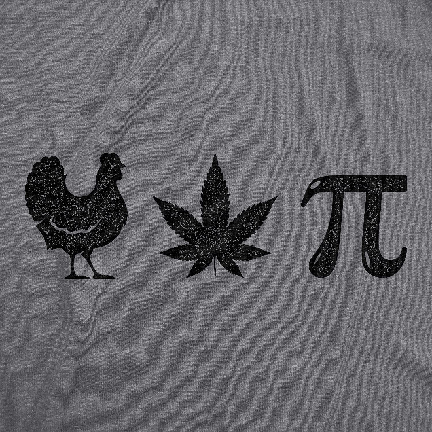 Funny 420 Marijuana Math Sarcastic Graphic T-Shirt for Men | Chicken Pot Pi Design | Perfect for Stoner Gifts, 420 Parties & Casual Wear