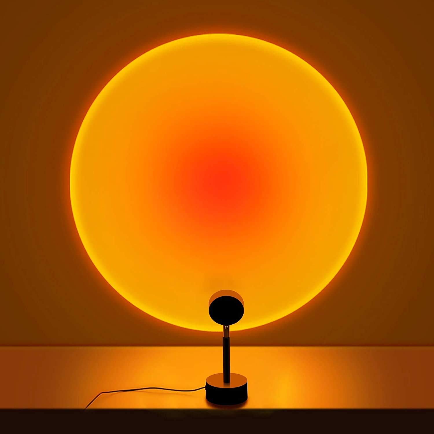 180° Rotating Sunset Lamp Projector with Rainbow LED Light - Romantic Sunset Night Light for Bedroom, Party Decor & Photography Props | Perfect for Home Ambiance, Relaxation, and Instagram Photos