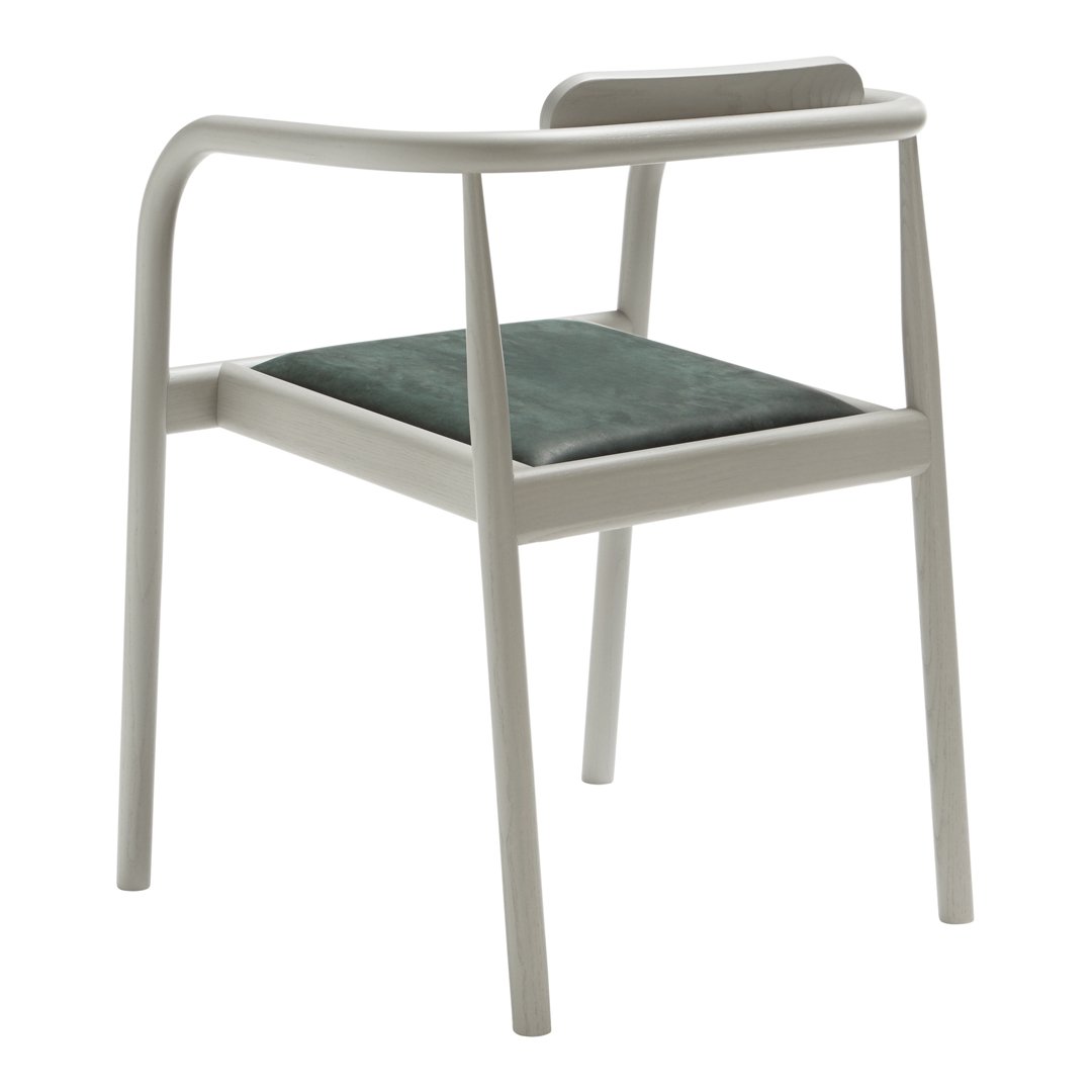 Modern Ahm Armchair with Upholstered Seat - Stackable Lounge Chair for Living Room, Office or Outdoor Patio
