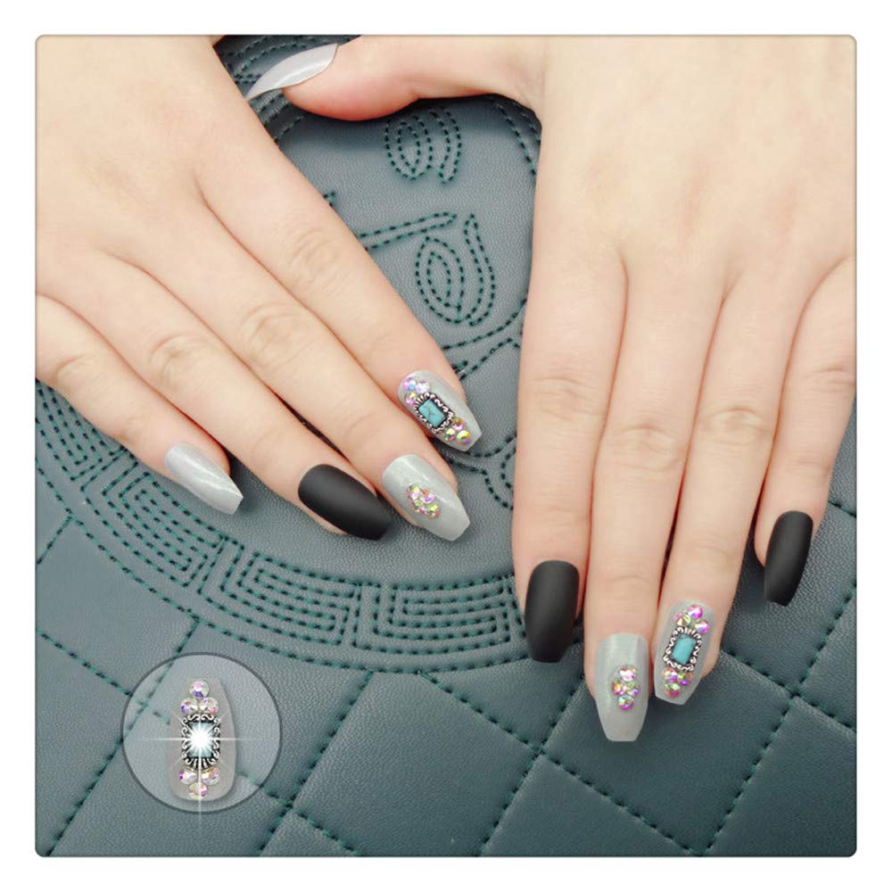 False Nails Set - Almond Ballet Press on Nails with Nail Art Designs, Manicure Kit & Jewelry Gift Box for Women | Perfect for Parties, Weddings & Special Occasions