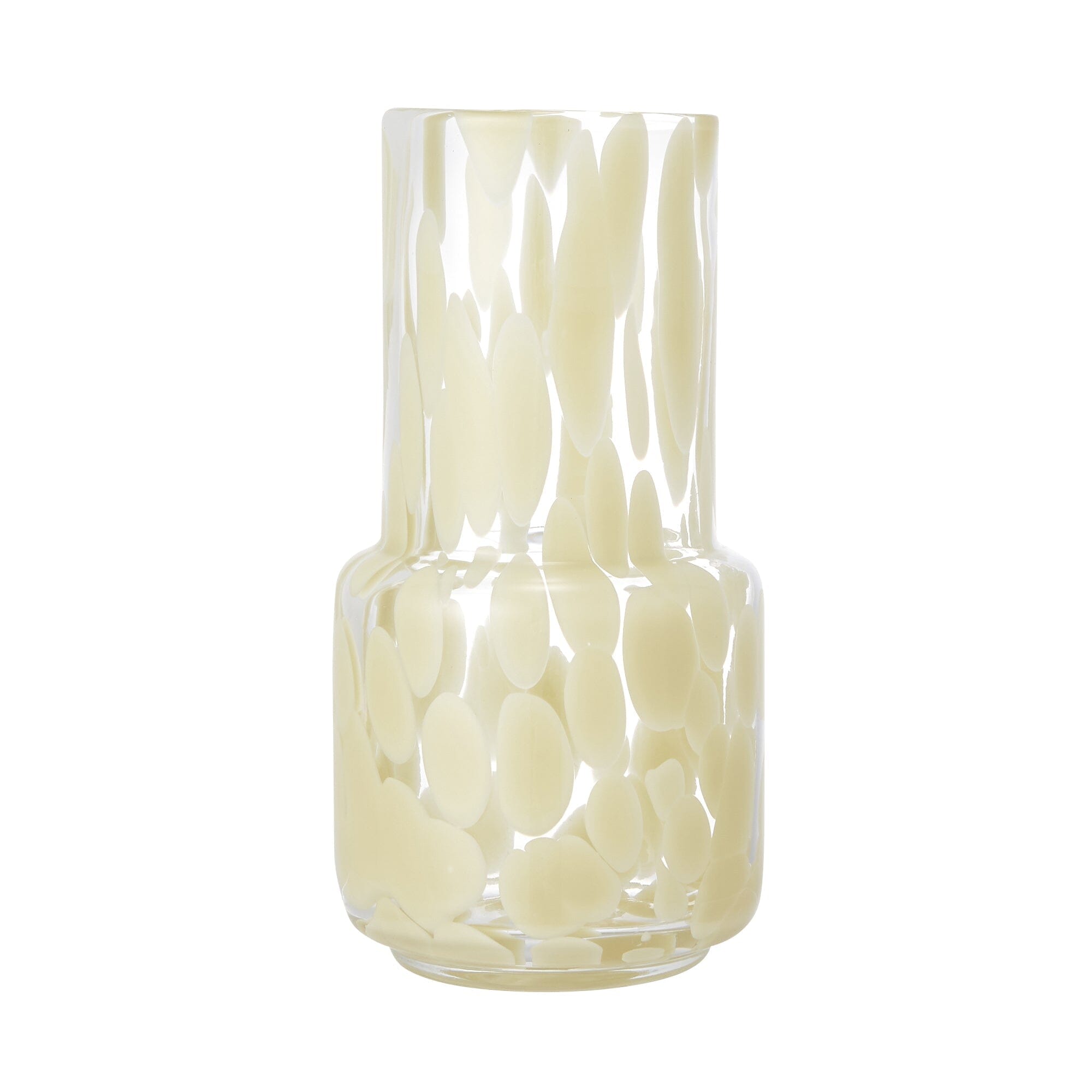 Dot Pattern Flower Vase - Modern Ceramic Home Decor for Living Room, Bedroom, Office | Beige Minimalist Vase for Fresh Flowers, Artificial Plants & Centerpiece Arrangements