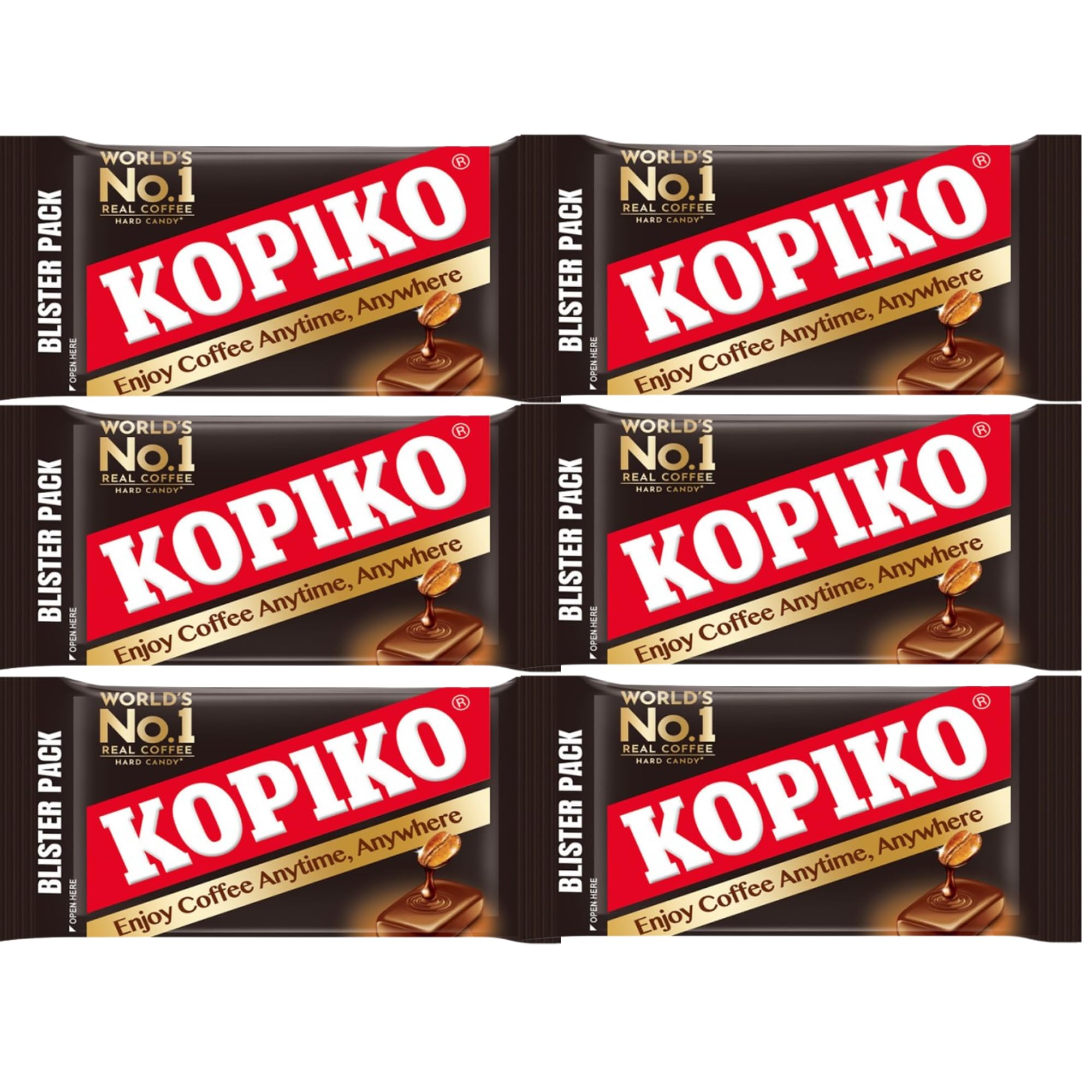 Kopiko Coffee Candy Bundle - 6 Pack (1.13 Oz Each) with Shagu Magnet | Hard Coffee-Flavored Candy for Coffee Lovers | Perfect for Office Snacks, Travel Treats & Coffee Breaks