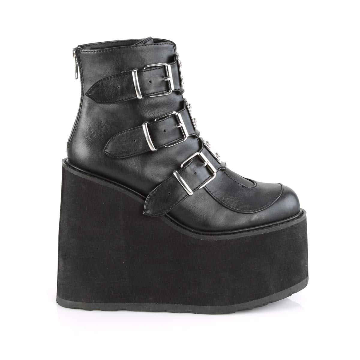 Demonic Women's Gothic Platform Boots - Punk Rock Ankle Boots for Women, Chunky Heel & Buckle Details | Perfect for Halloween, Cosplay, Concerts & Alternative Fashion