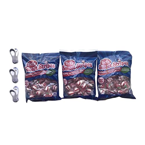 Bob's Sweet Stripe Soft Peppermint Candy - 12oz Bulk Bag with Free Bag Clips | Fresh Breath Mints for Office, Car & Travel | Individually Wrapped Candies for Parties & Gifts