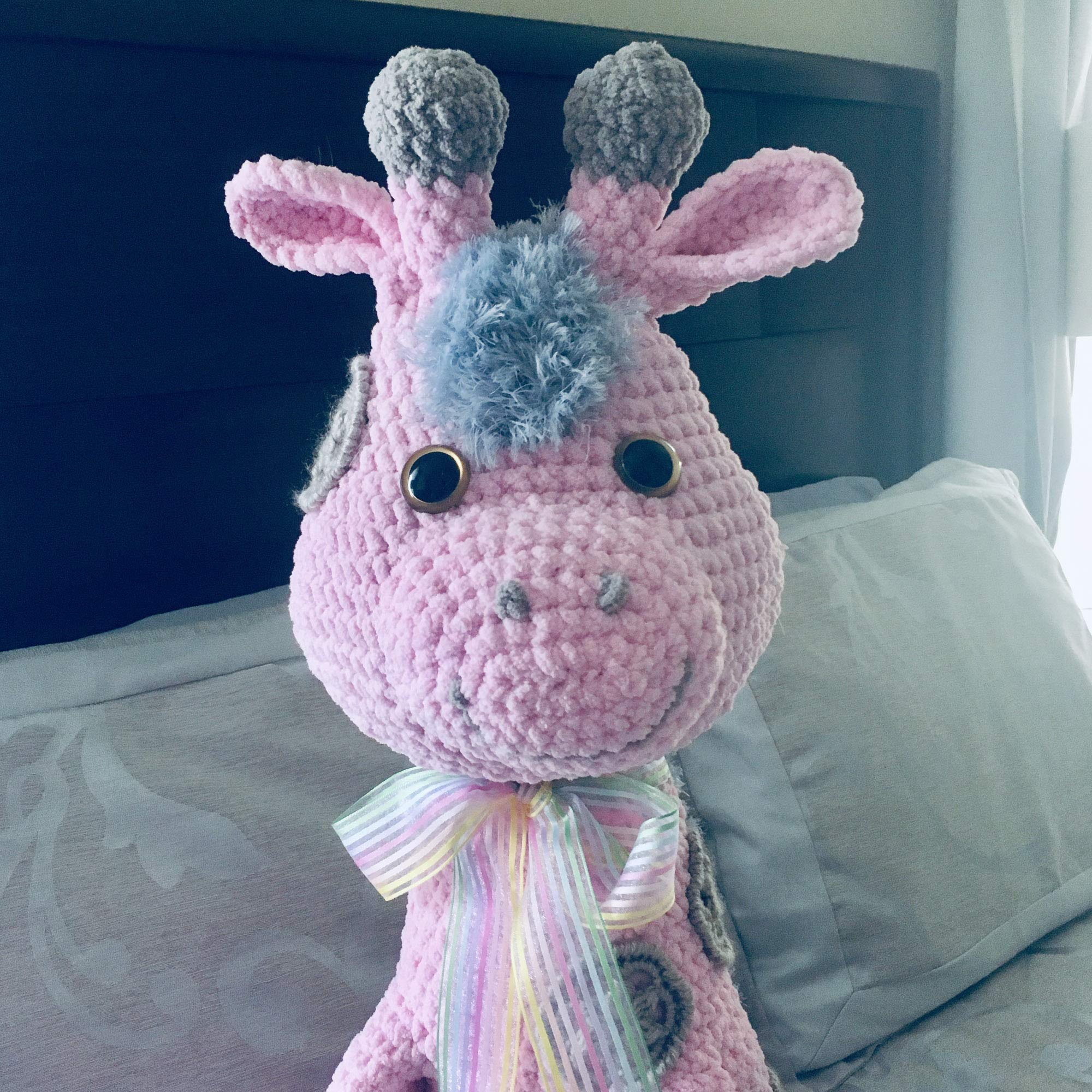 Handmade Crocheted Giraffe Plush Toy - Large Stuffed Amigurumi Animal for Nursery Decor, Baby Shower Gift & Kids Room Decoration