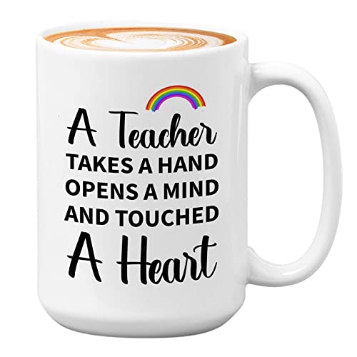 a teacher takes a hand, opens a mind, and touched a heart White
