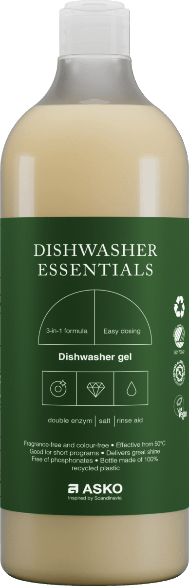 Asko LD10 Dishwasher Detergent Tablets - Powerful Cleaning for Hard Water Stains & Grease - 25 Count Pack - Ideal for Stainless Steel & Glassware in Modern Kitchens