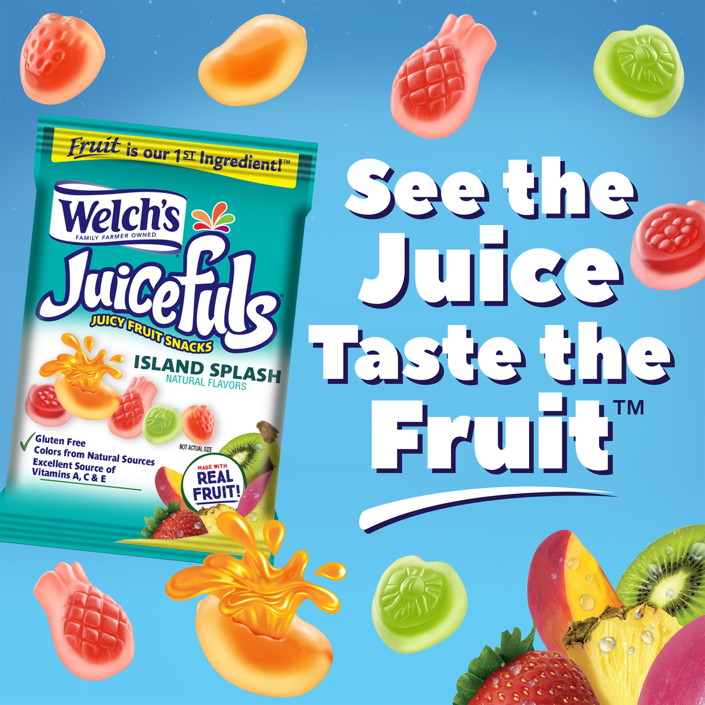 Welch's Fruit Snacks, Berry Blast & Island Splash - Bulk Pack (14 Pack) for School Lunches & Snacks