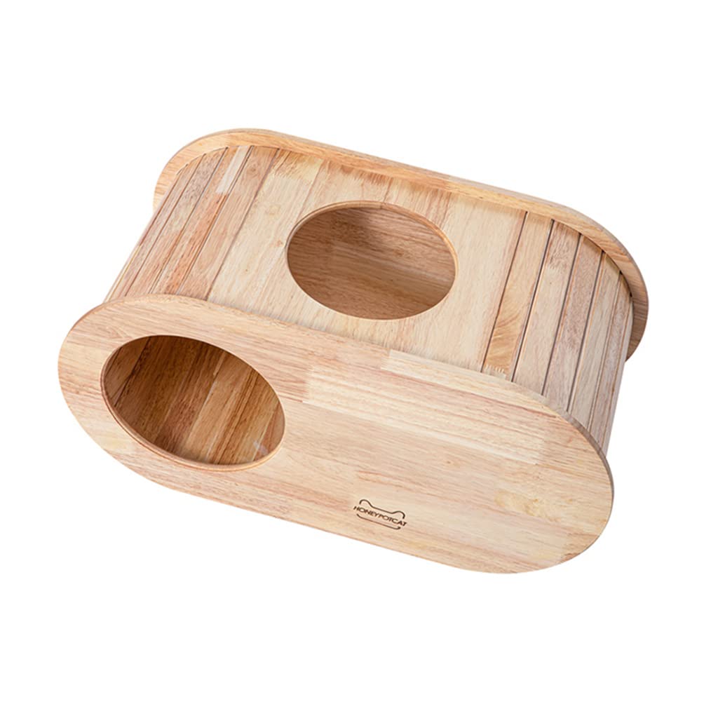 Premium Floating Wall Cat Shelf - Solid Wood Wall Mounted Cat Perch for Climbing & Play - Multi-Level Cat Tree with Bridge - Perfect for Small Spaces & Cat Exercise - Wall Mounted Cat Bed & Furniture for Indoor Cats