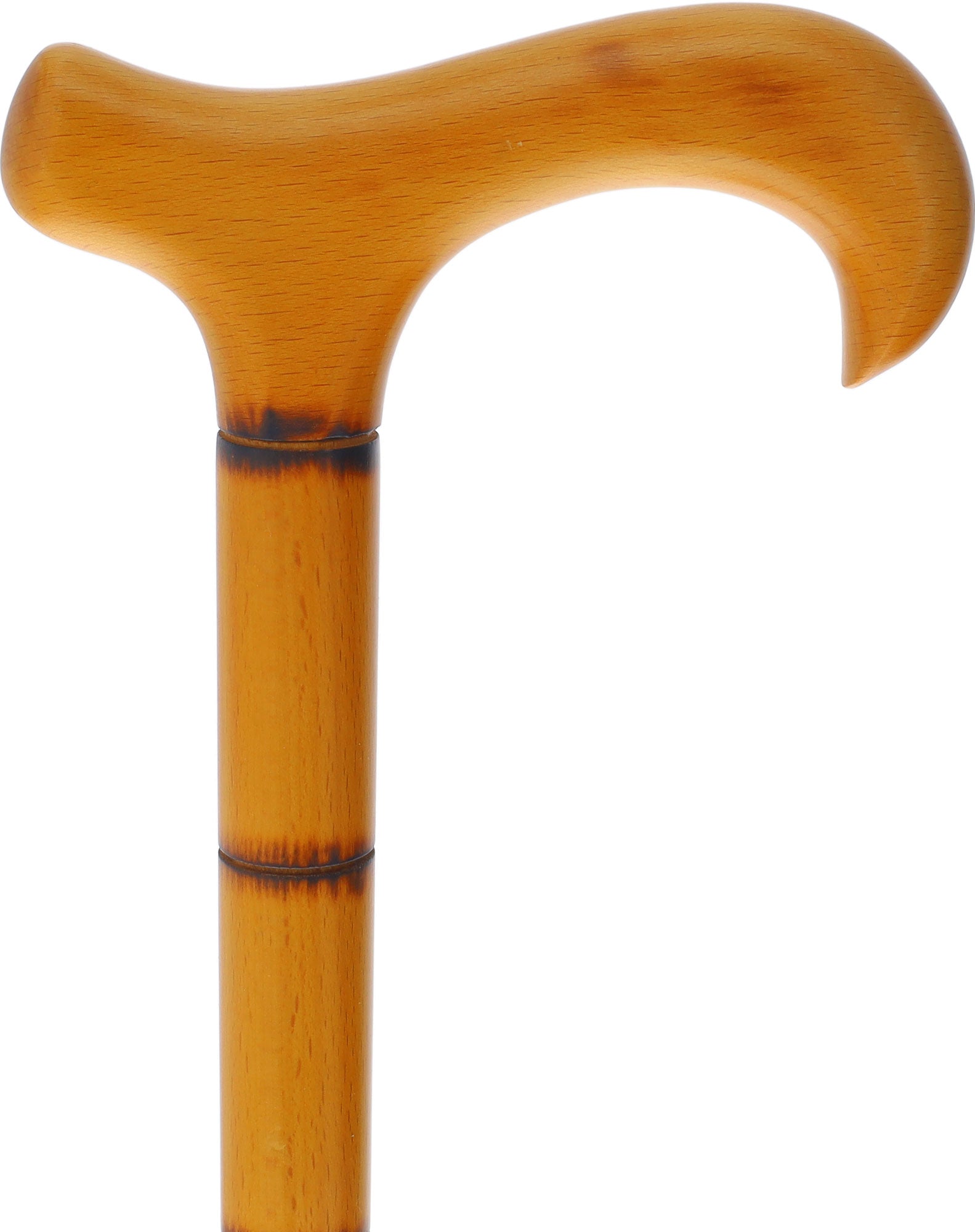 Premium Scorched Derby Walking Cane - Handcrafted Wooden Cane for Men & Women - Fashionable & Durable Mobility Aid for Hiking, Travel, and Everyday Use