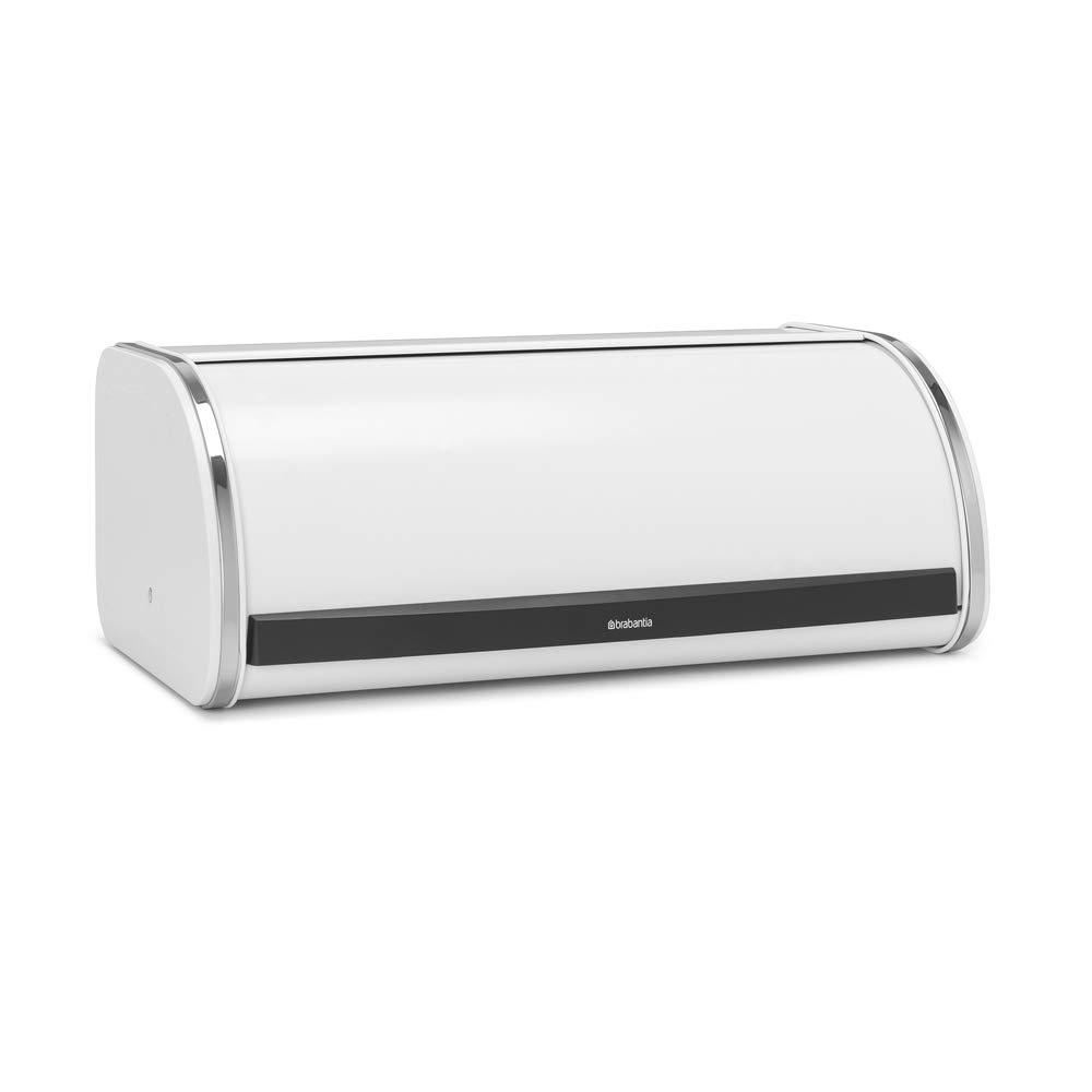 Brabantia Large Roll Top Bread Box - Fresh White, Grip Front Opening, Holds 2 Loaves - Perfect for Kitchen Counter Storage | Keep Bread Fresh Longer for Breakfast & Sandwiches