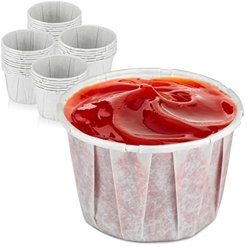 [5000 Pack] 2 oz Disposable White Paper Souffle Cups - Perfect for Condiments, Samples, Jello Shots, Sauce Measuring & Portion Control - Ideal for Catering, Restaurants, Bakeries & Home Use