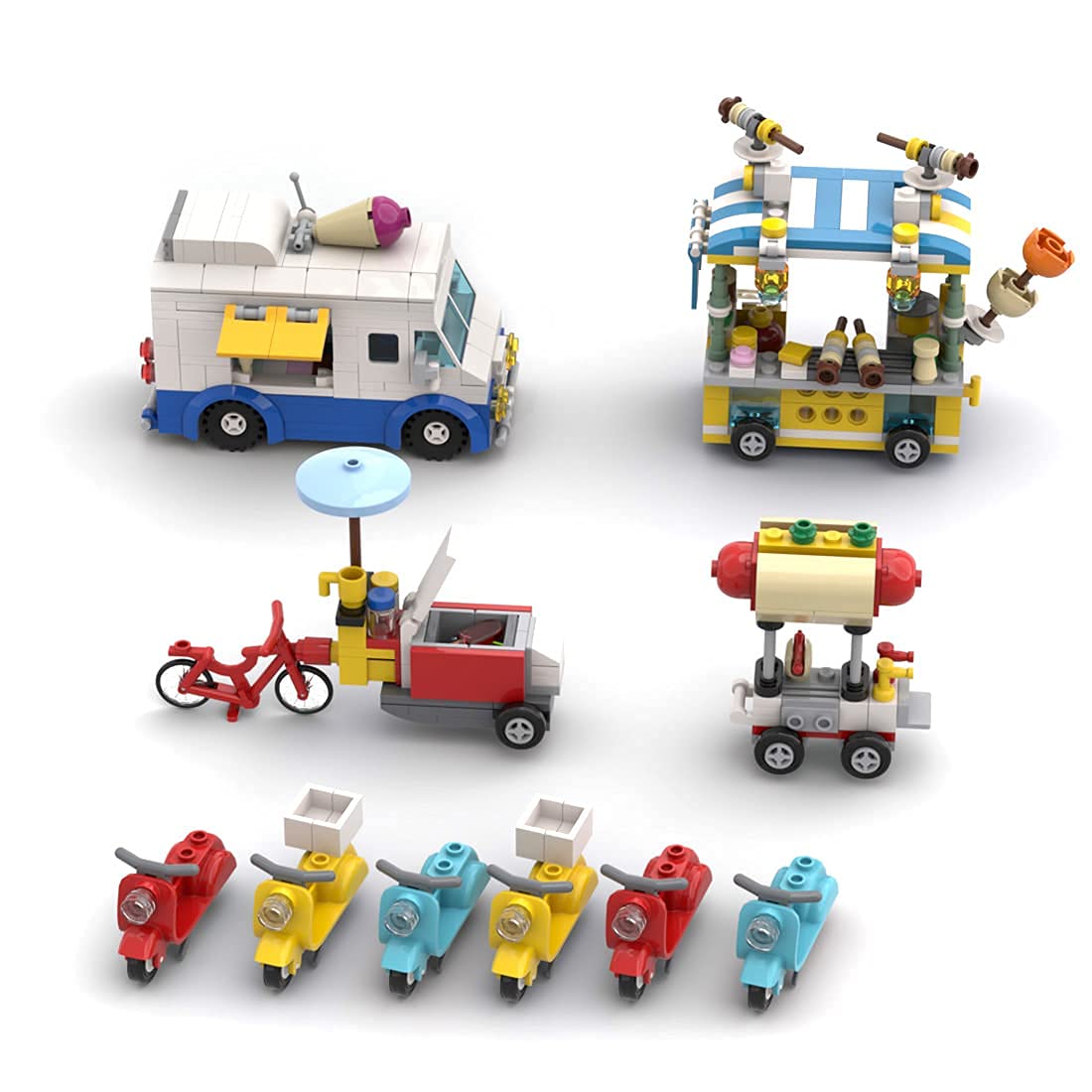 371Pcs City Road Scene Building Set with Newsstand & Bus Station - DIY Assembly Toy for Adults & Kids - Compatible with Lego Accessories (Color A1) - Perfect for Creative Play, STEM Learning & Home Decoration