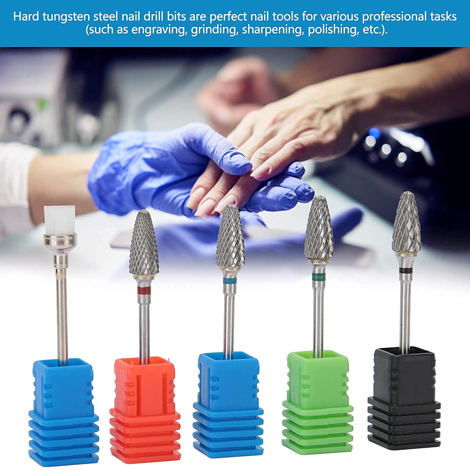 2 Pack Tungsten Alloy Nail Drill Bits - 2.35mm Professional Sanding Heads for Manicure & Pedicure | Durable Nail Polish Remover Tools for Salon & Home Use | Perfect for Gel Polish Removal & Nail Care