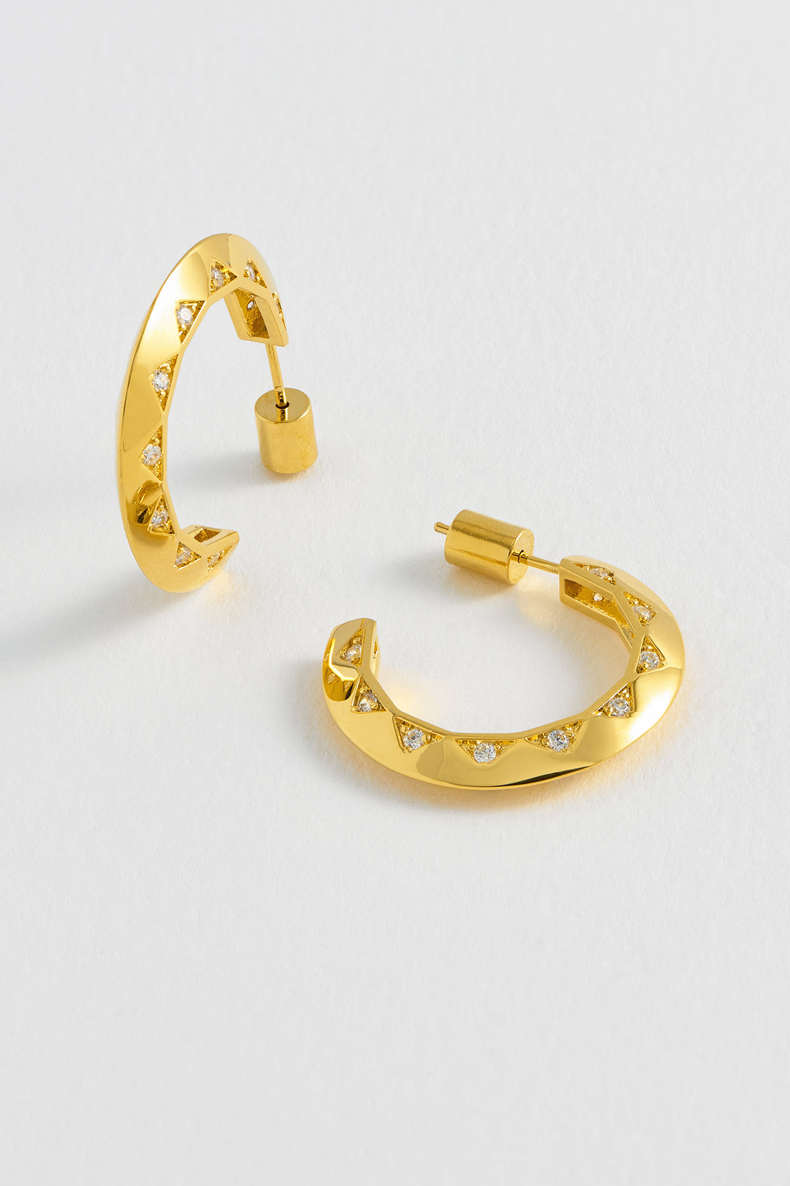 CZ Quilted Inlay Hoops - Elegant Fashion Jewelry for Women | Perfect for Parties, Weddings & Everyday Wear