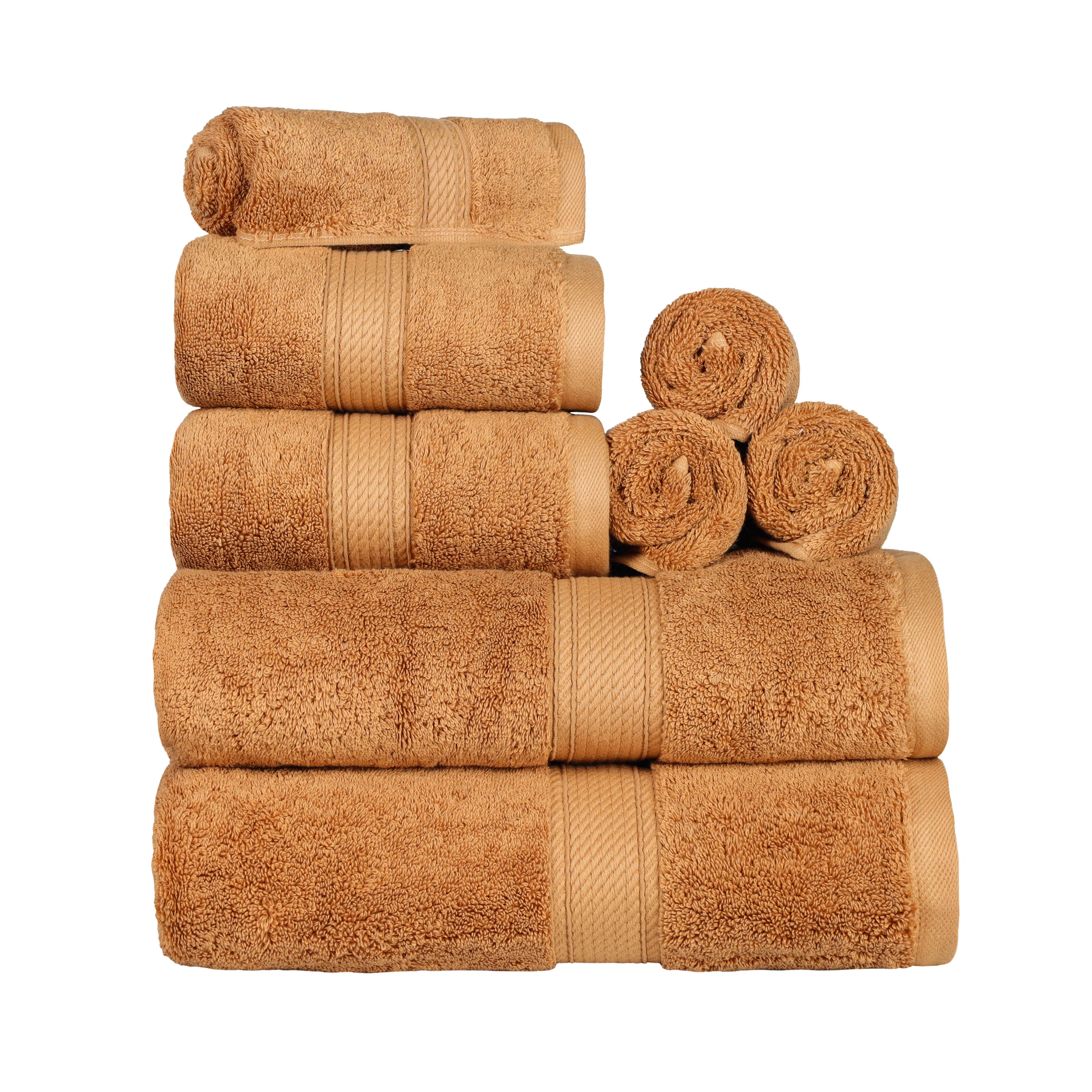 Premium 8-Piece Egyptian Cotton Towel Set - Ultra Soft, Heavyweight & Plush for Bath, Spa & Luxury Home Decor
