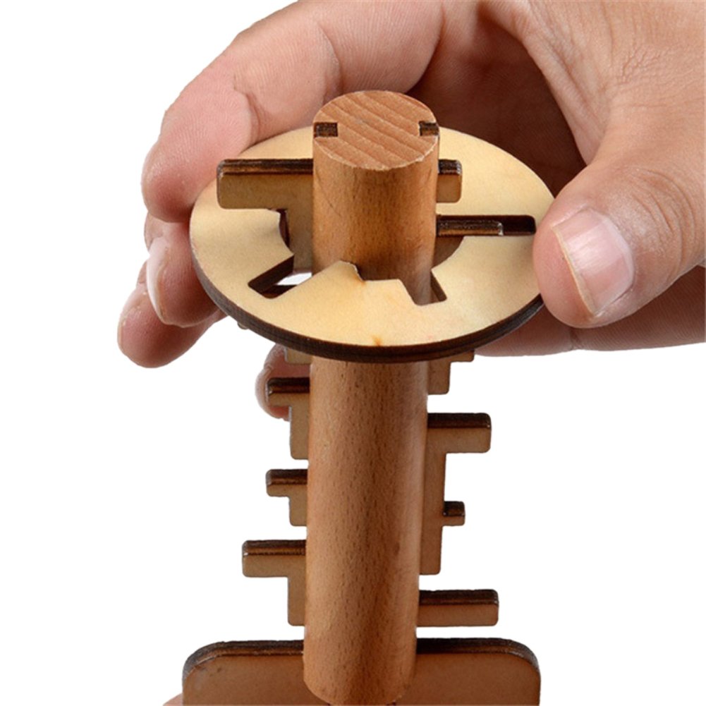 Funny Wooden Kong Ming Luban Lock Puzzle Toy - Educational Brain Teaser for Kids & Adults | STEM Learning Game for Toddlers, Boys & Girls | Perfect for Family Bonding & Classroom Activities