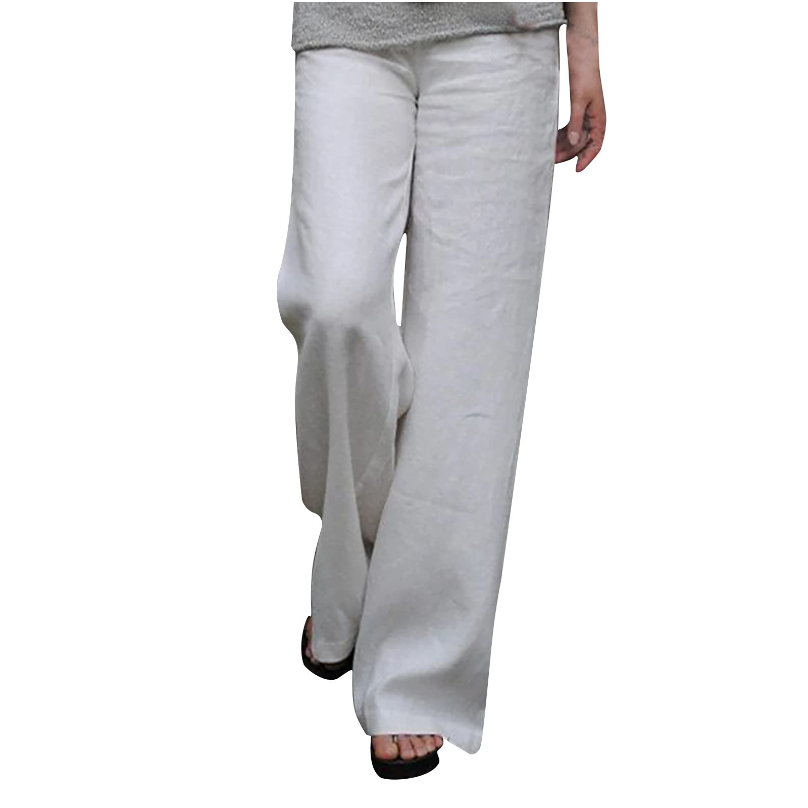 Posijego Women's Summer Fall Loose Fit Pants - Soft Linen Cotton Blend Casual Work Pants & Comfortable Sweatpants for Women | Perfect for Office, Travel & Relaxing at Home