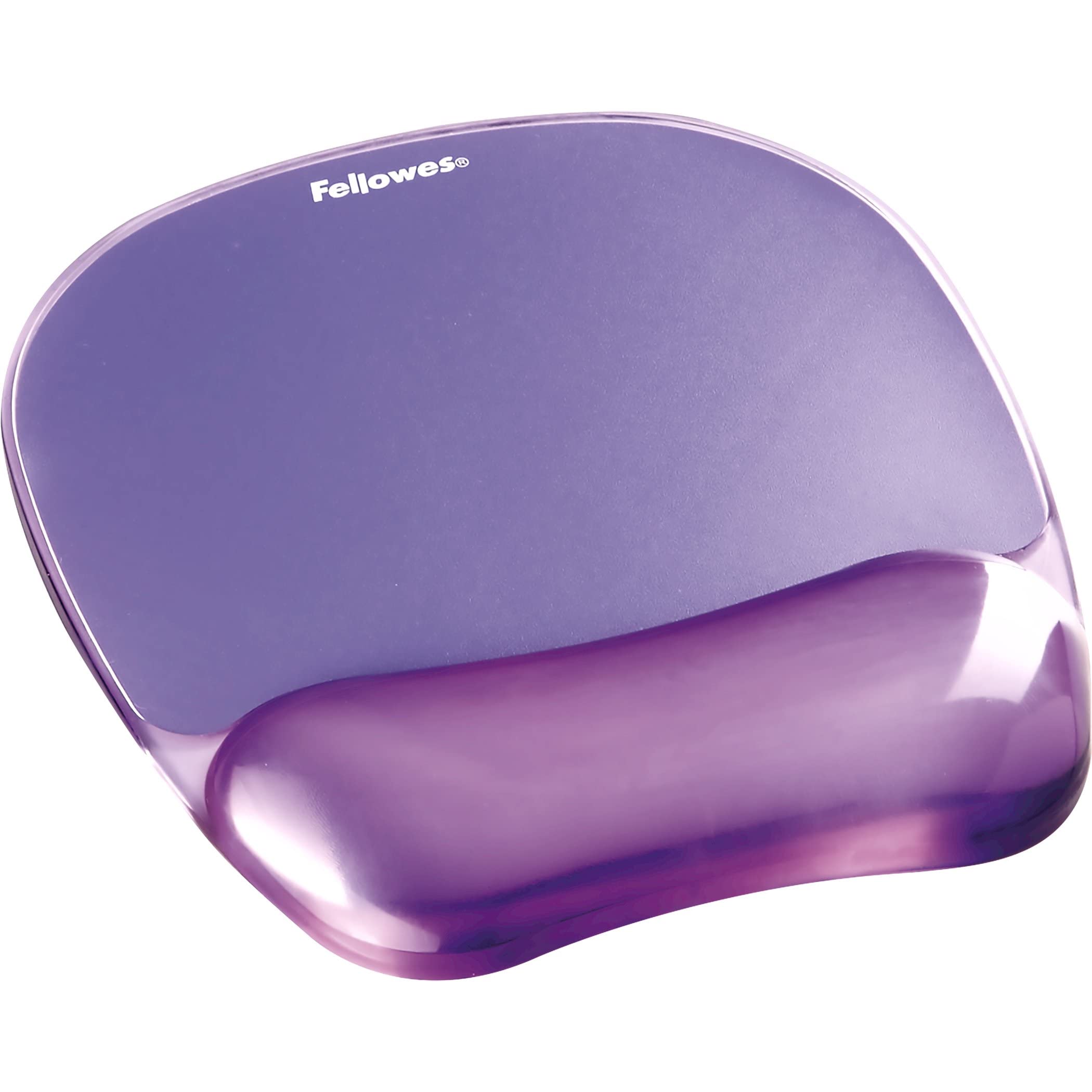 Fellowes Crystals Gel Mouse Pad with Wrist Support - Ergonomic Comfort for Office & Gaming (Purple, Model 91441) - Perfect for Computer Workstations & Home Desks