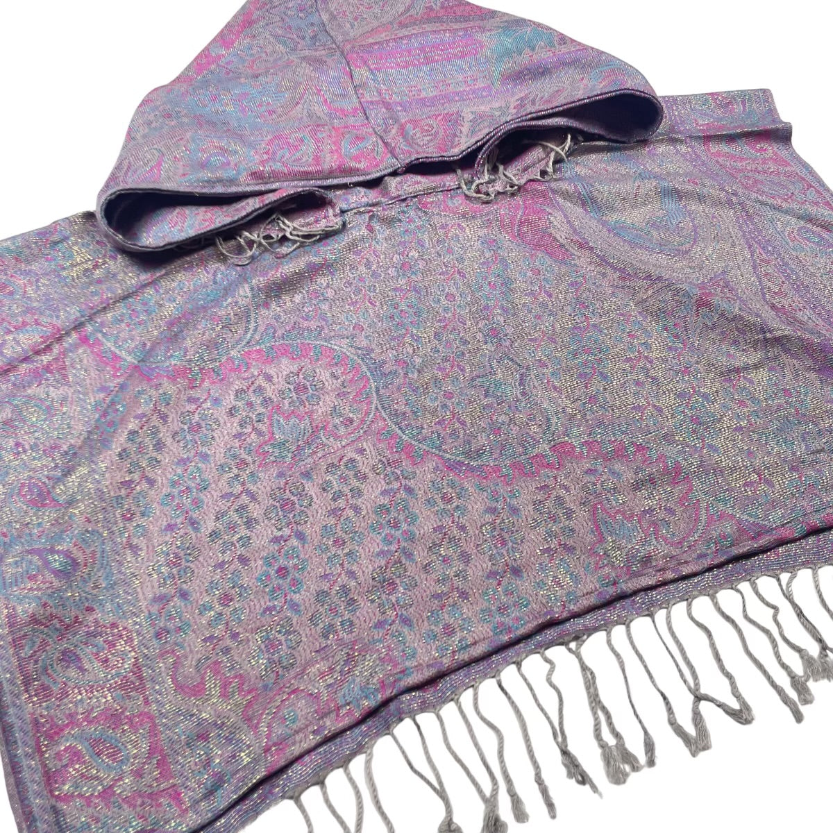 Pink Sparkles Pashmina Hooded Crop Top - Trendy Women's Fashion for Parties, Dates & Casual Outings