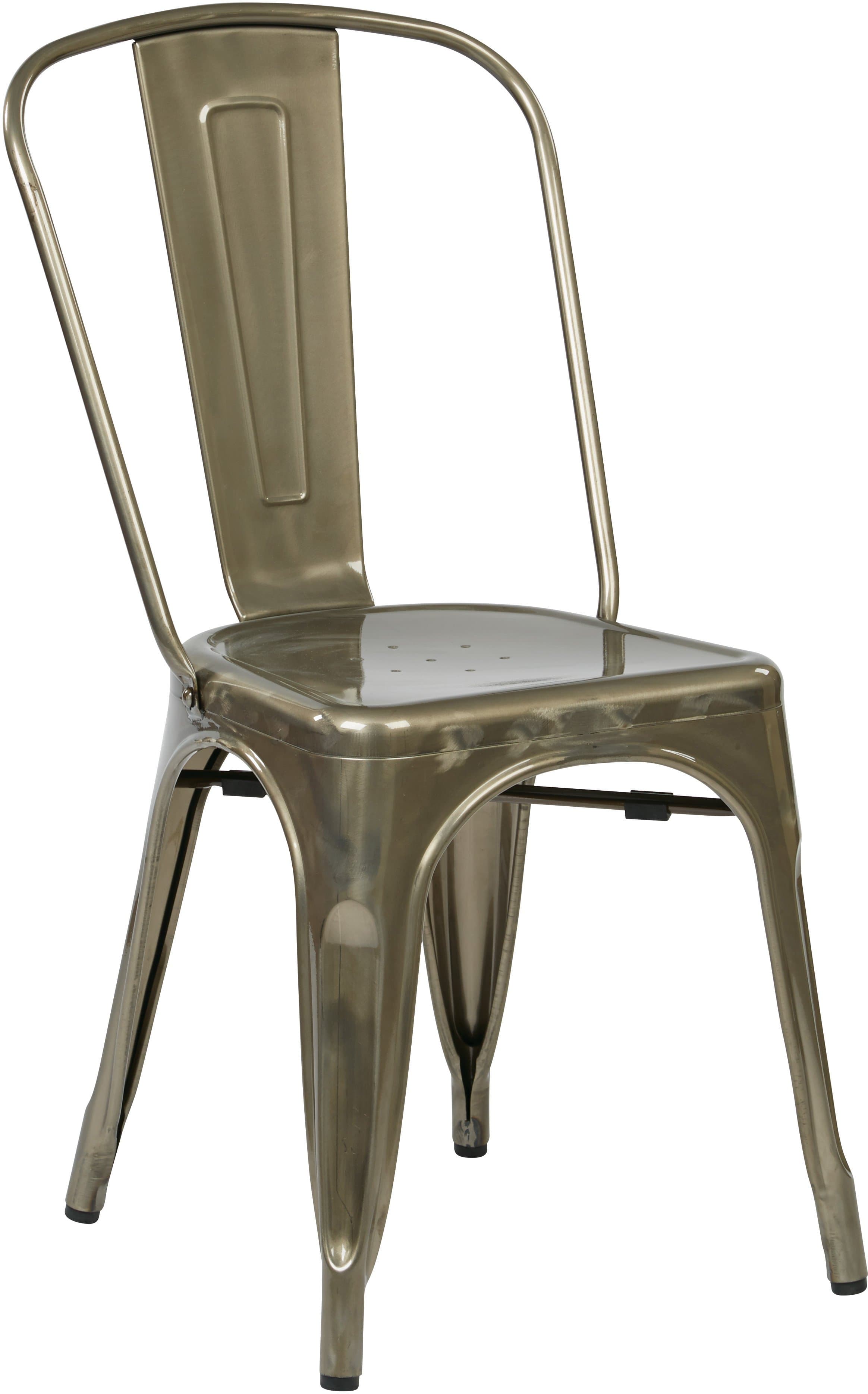OSP Designs Bristow Armless Chair 4 Pack - Modern Stackable Dining Chairs for Kitchen, Restaurant, or Office - Brown Wood Finish [BRW29A4]