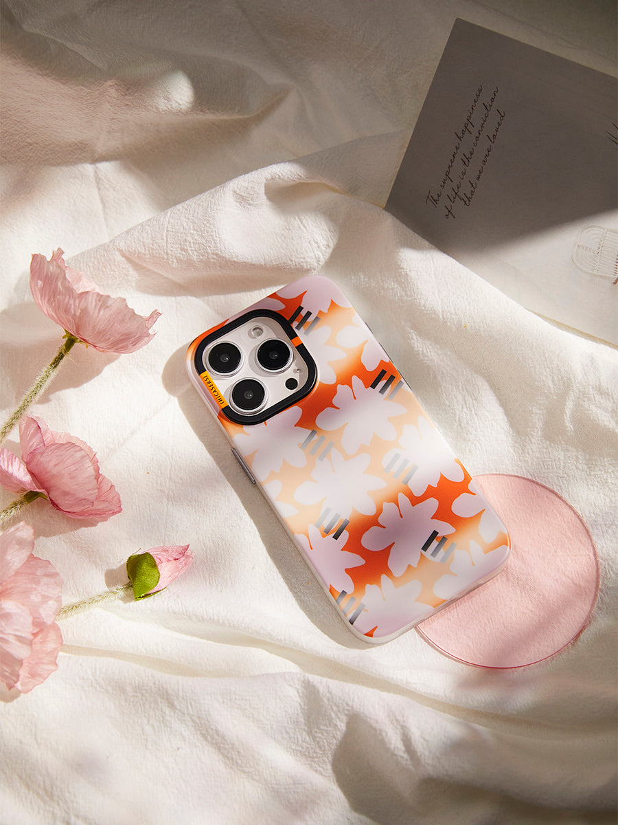 Foggy Florals iPhone Case - Coral Red, Durable Protective Phone Cover for iPhone 12/13/Pro/Max, Soft TPU Shockproof Slim Design - Perfect for Everyday Use, Travel & Outdoor Activities