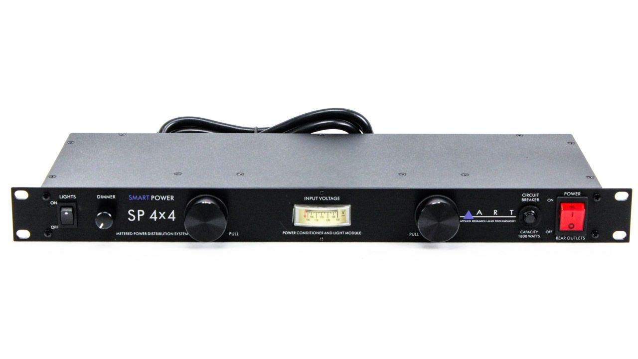 ART SP 4x4 Rackmount 8 Outlet Power Conditioner & Surge Protector with Linear Voltmeter & Dual Lights - Professional Audio/Video Equipment Protection for Studio & Stage Use