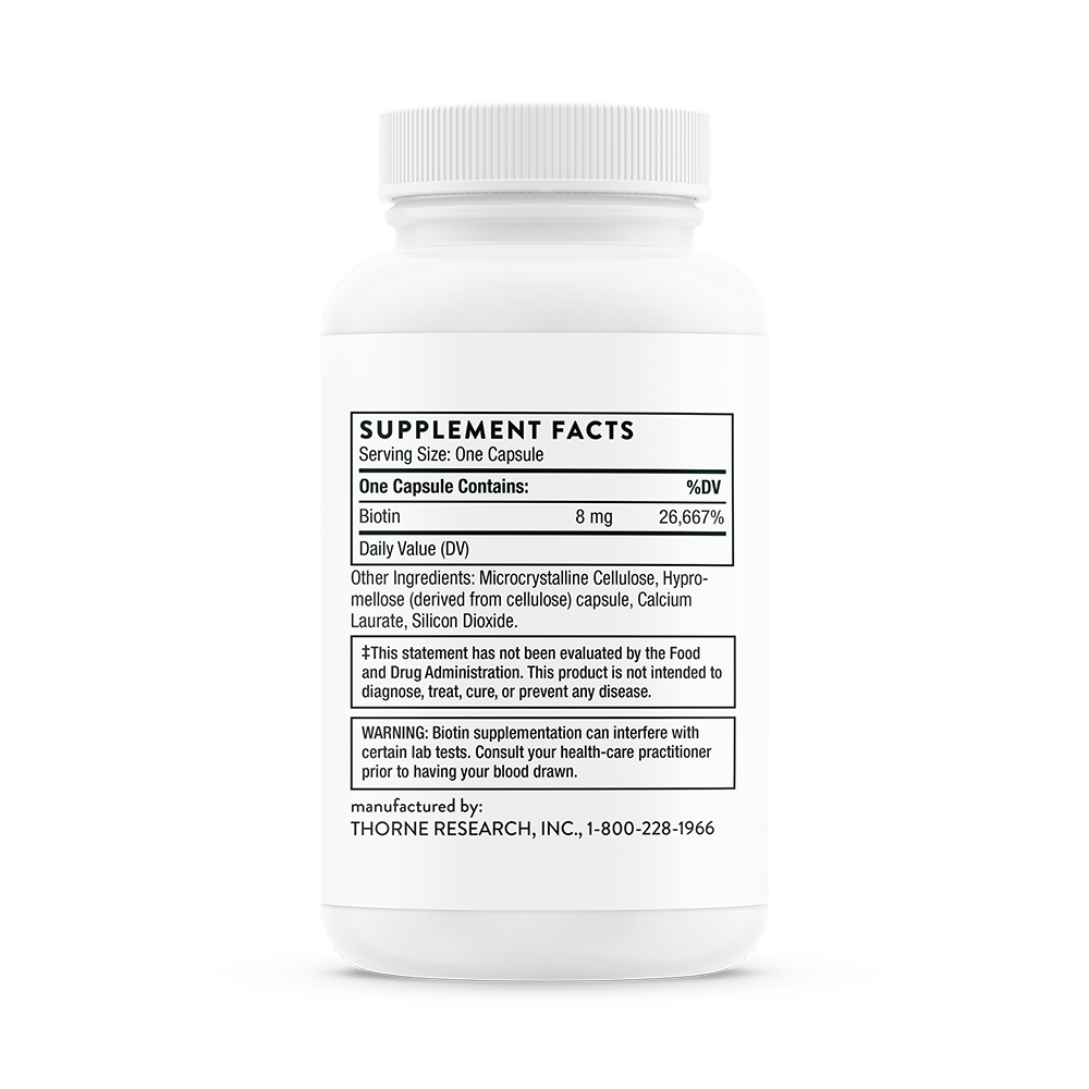 Thorne Biotin (B118) - Premium Hair, Skin & Nails Supplement for Healthy Growth - Supports Stronger Hair & Glowing Skin - Perfect for Daily Wellness Routine