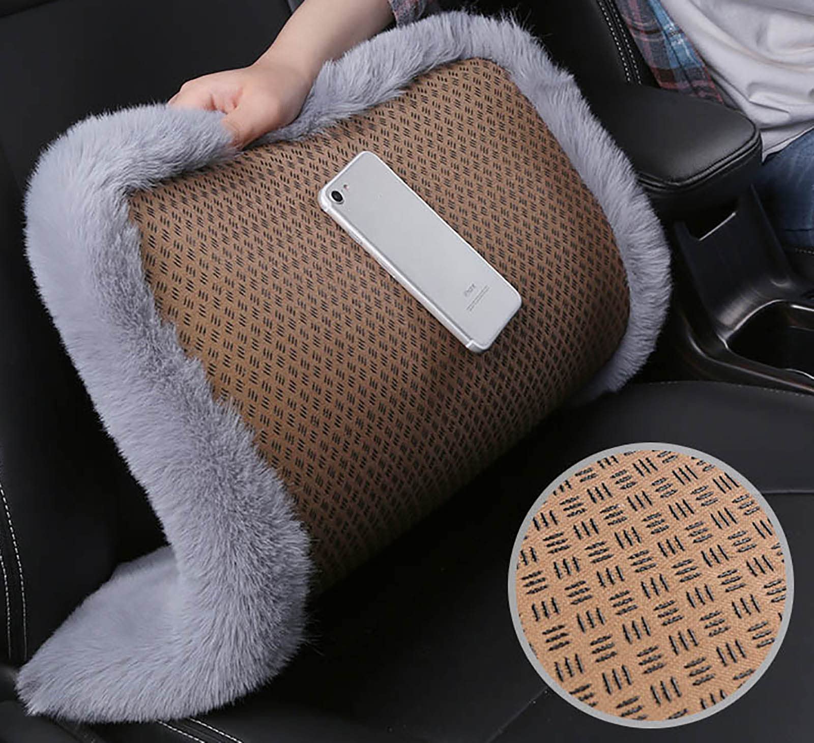 Fluffy Imitation Rabbit Fur Car Seat Cushion - Winter Warm & Comfortable Thickened Front/Rear Seat Cover - Soft Car Interior Accessories (1PC, Red) for Cozy Winter Commuting & Road Trips