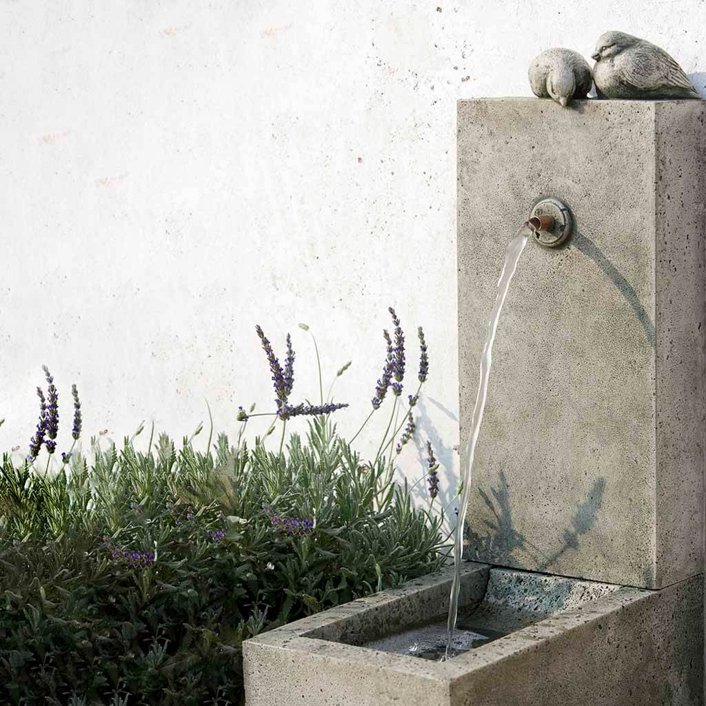 Campania International Bird Element Fountain - Outdoor Garden Decor, Handcrafted Stone Water Feature for Patio, Yard, and Landscape Design | Perfect for Relaxing Garden Ambiance and Bird Attraction