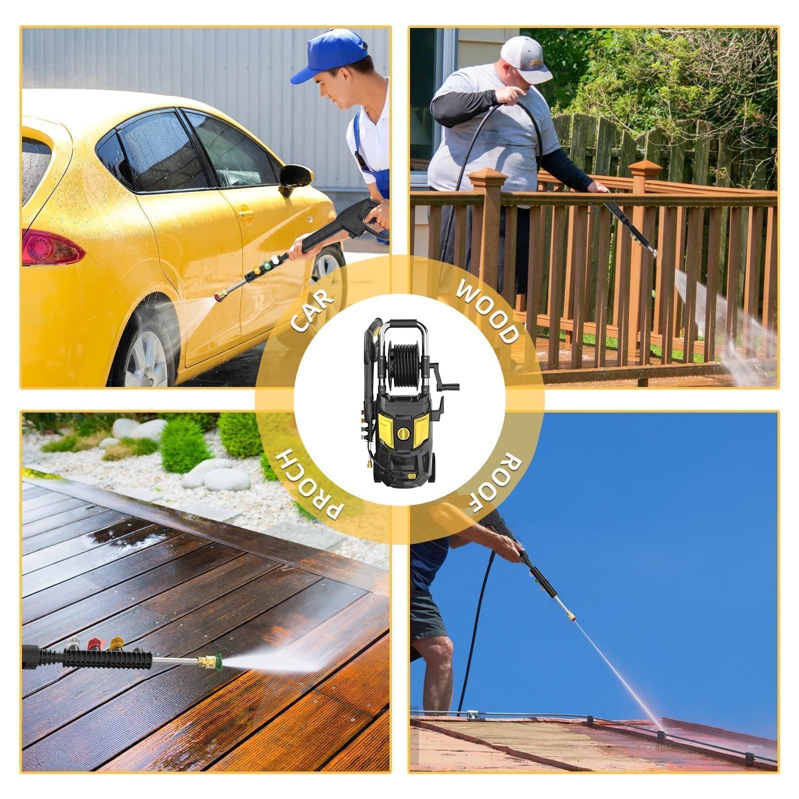 4500 PSI Electric Pressure Washer with 2.8 GPM Flow - High Power Electric Power Washer for Cars, Driveways, Patios & Outdoor Cleaning - Perfect for Home, Garage & Garden Use