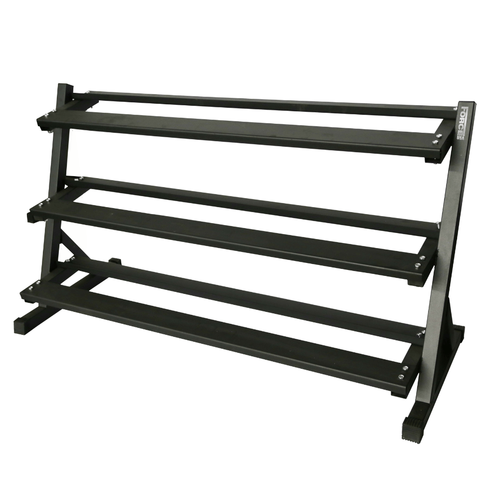 Force USA 3-Tier Dumbbell Rack - Heavy Duty Dumbbell Storage Organizer for Home Gym & Commercial Fitness Centers - Perfect for Garage Gym, Weight Room & Personal Training Studios
