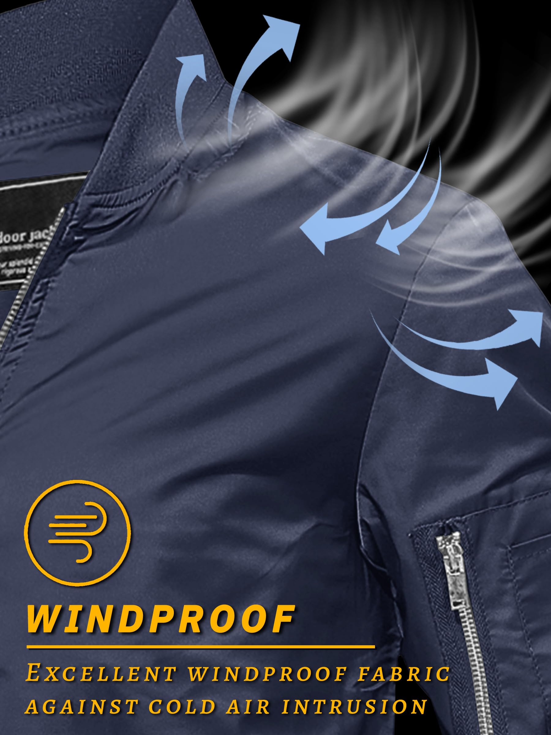 TACVASEN Men's Lightweight Bomber Jacket - Casual Windbreaker Zip Up Coat with Pockets for Spring & Fall | Perfect for Outdoor Activities, Travel & Daily Wear
