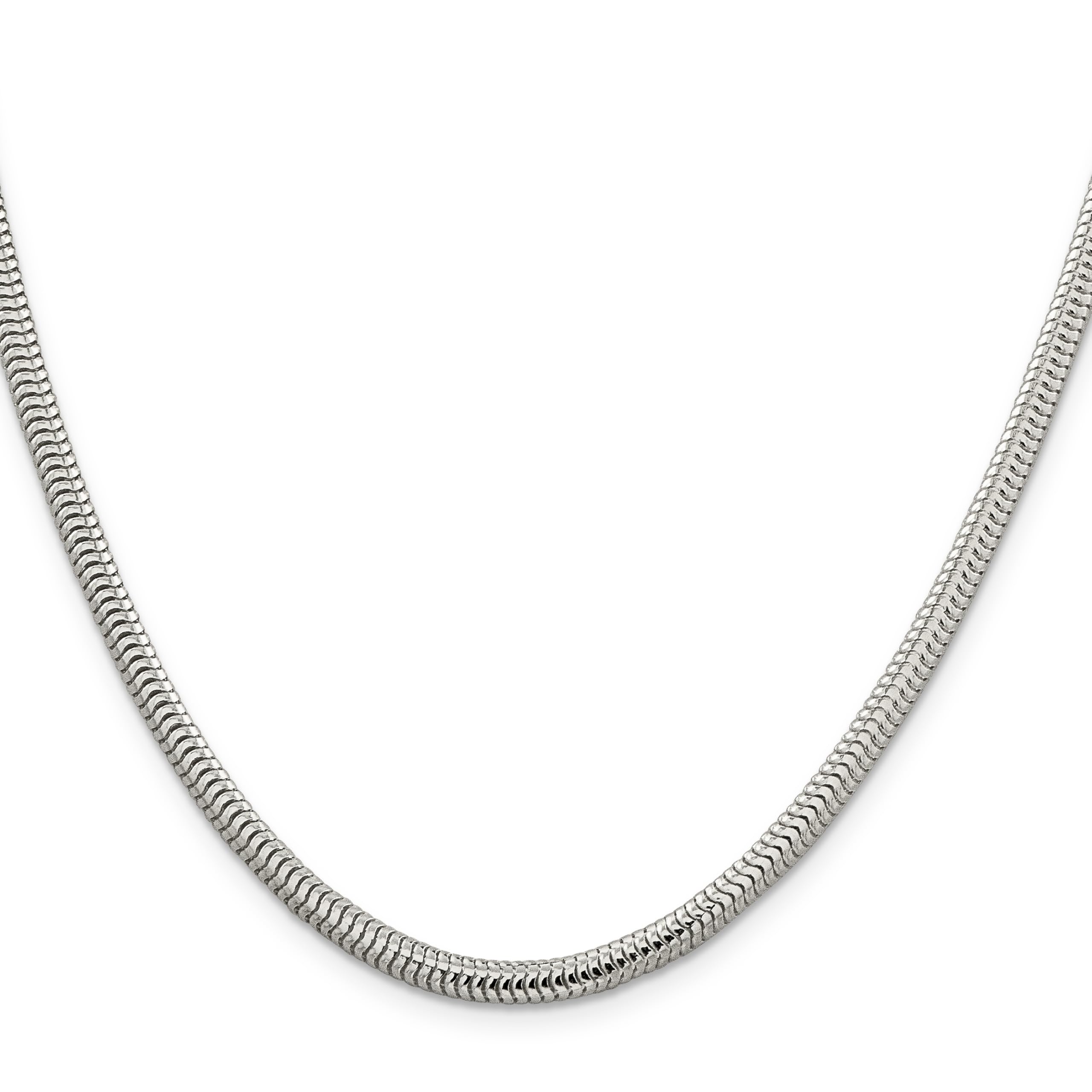 925 Sterling Silver 4mm Round Cubetto Omega Snake Chain Herringbone Necklace for Women | Elegant Layering Jewelry for Daily Wear, Party & Gift Giving | IceCarats