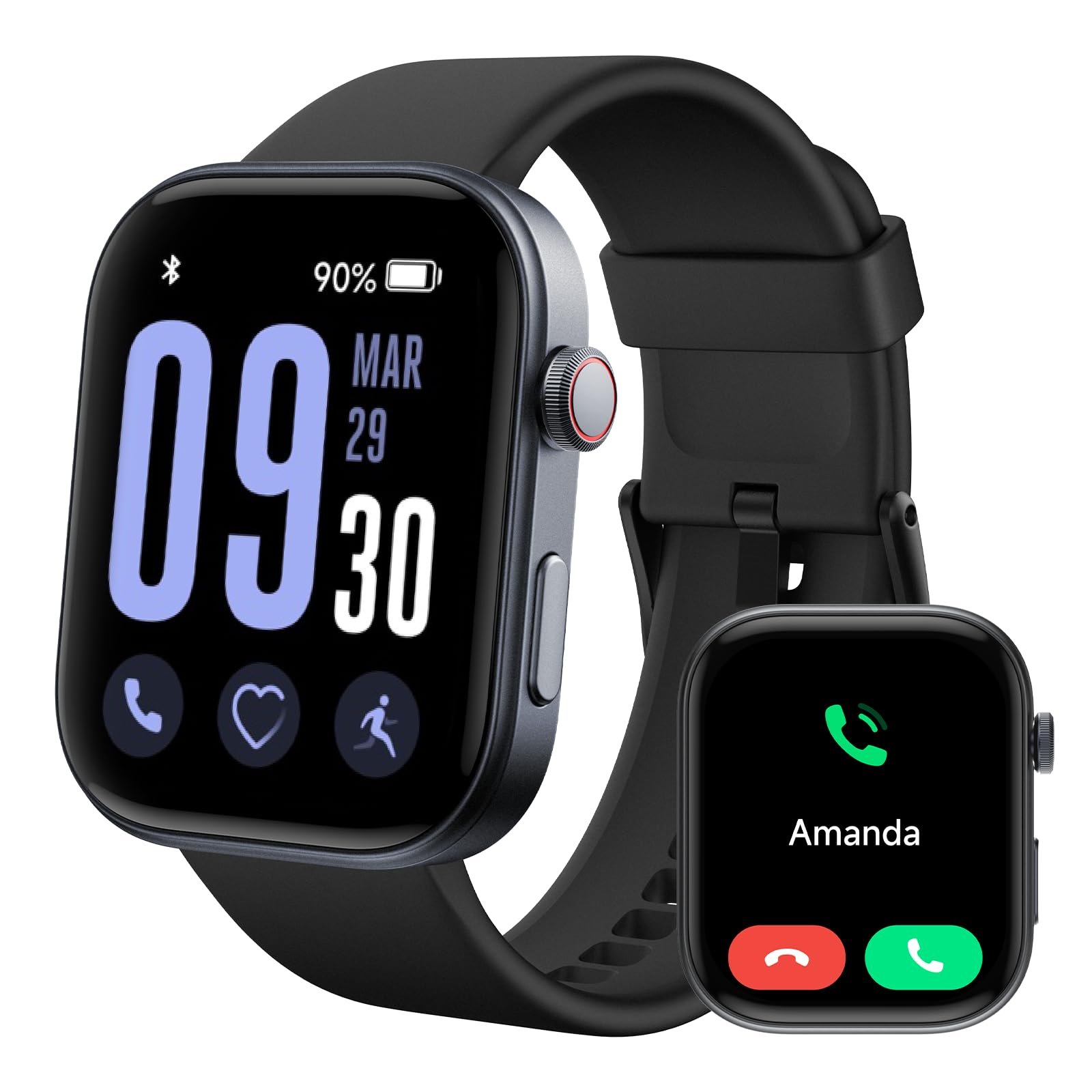 Fitpolo GTX12 Smart Watch for Women - Pink & Black Fitness Tracker with Heart Rate Monitor, Compatible with Android & iPhone, Perfect for Running, Workouts & Daily Activity Tracking