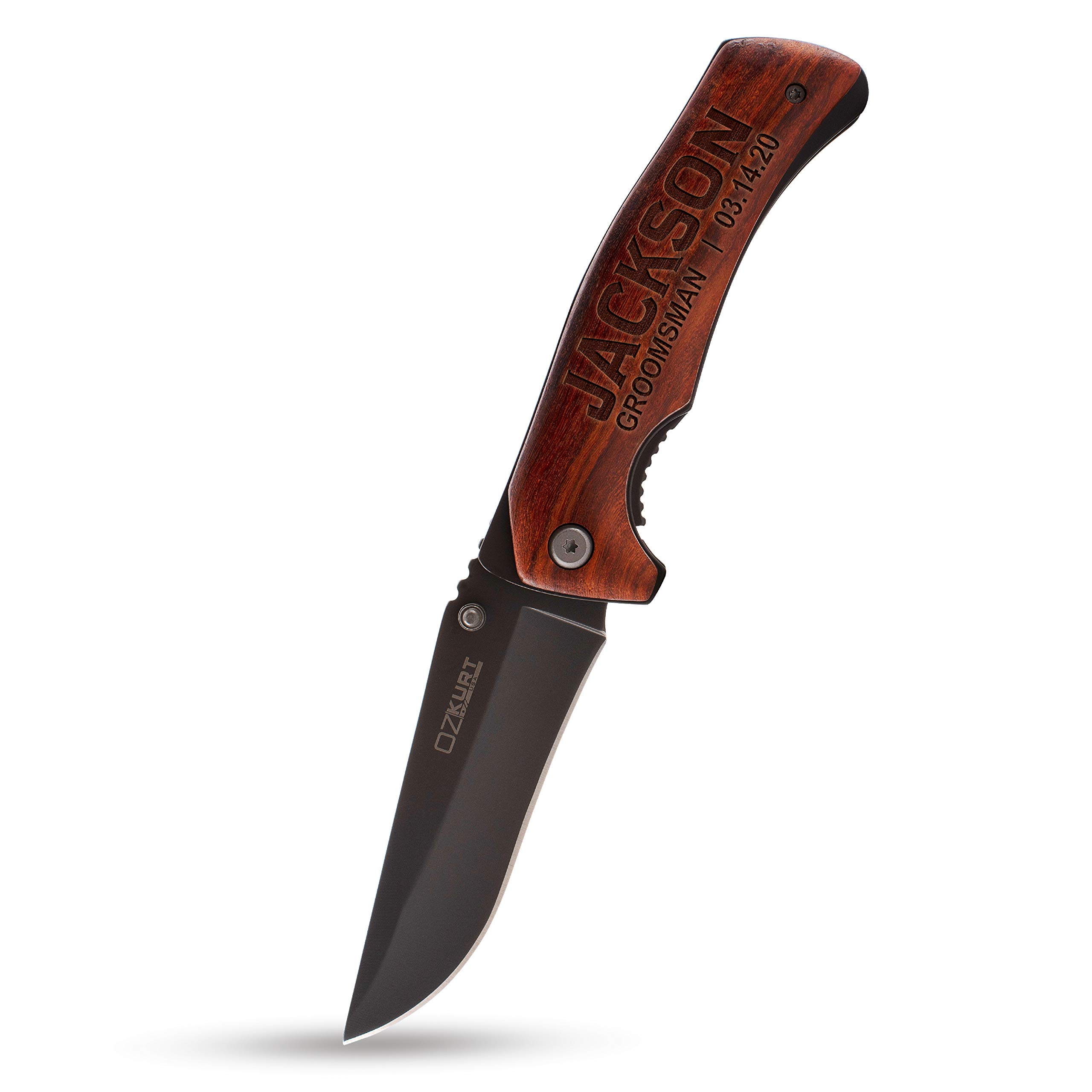 Custom Engraved Pocket Knife Set of 6 - Personalized Groomsmen Gifts with 20 Font Options | Wedding Proposal Gift for Best Man, Bridal Party & Groomsmen - Perfect for Bachelor Parties, Anniversary & Special Occasions