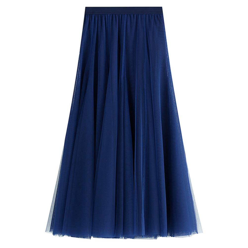 FEOYA Women's Long Chiffon Skirt - High Waist Elastic Stretch Flowy Maxi Skirt Dress for Casual, Beach & Party Wear | Elegant Plain Design