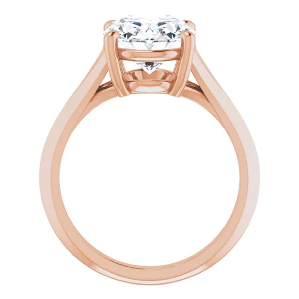 10K Solid Rose Gold Handmade Oval Cut 2.0 CT Moissanite Diamond Solitaire Engagement Ring for Women - Perfect Wedding, Bridal & Proposal Ring for Her | Elegant Jewelry Gift for Anniversaries, Valentine's Day & Special Occasions