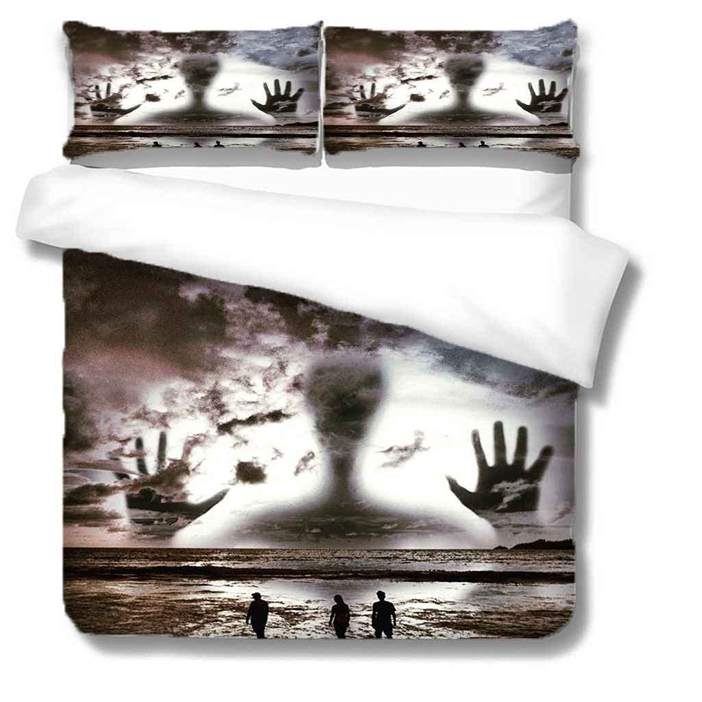 Modern Abstract Silhouette Print Queen Duvet Cover Set 90