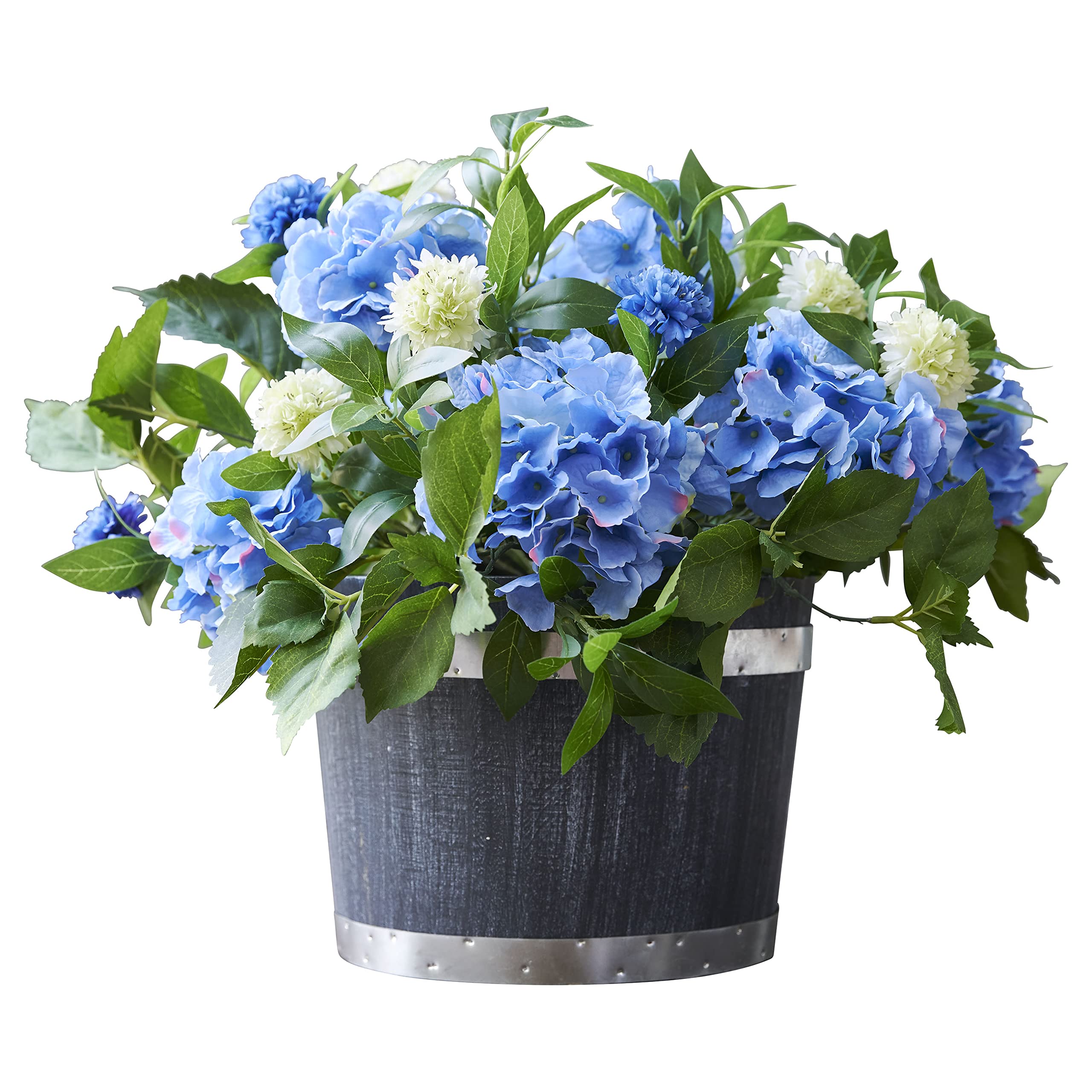 Balsam Hill 22 Inch Hydrangea Outdoor Artificial Potted Flowers - UV Resistant Faux Plants for Porch, Patio & Garden Decor