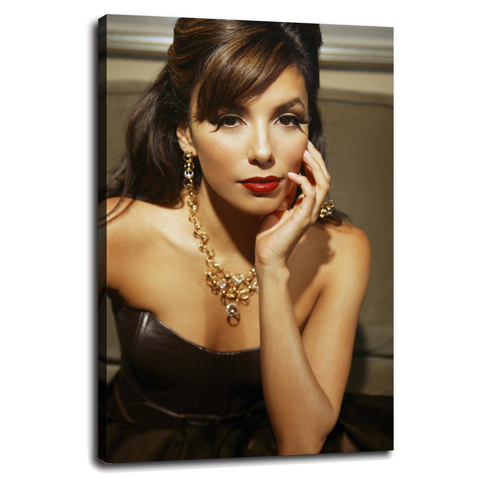 Eva Longoria Canvas Wall Art Print - 36x24 Inch Framed Poster for Home, Office & Living Room Decor - Perfect for Gifts & Wall Decorations