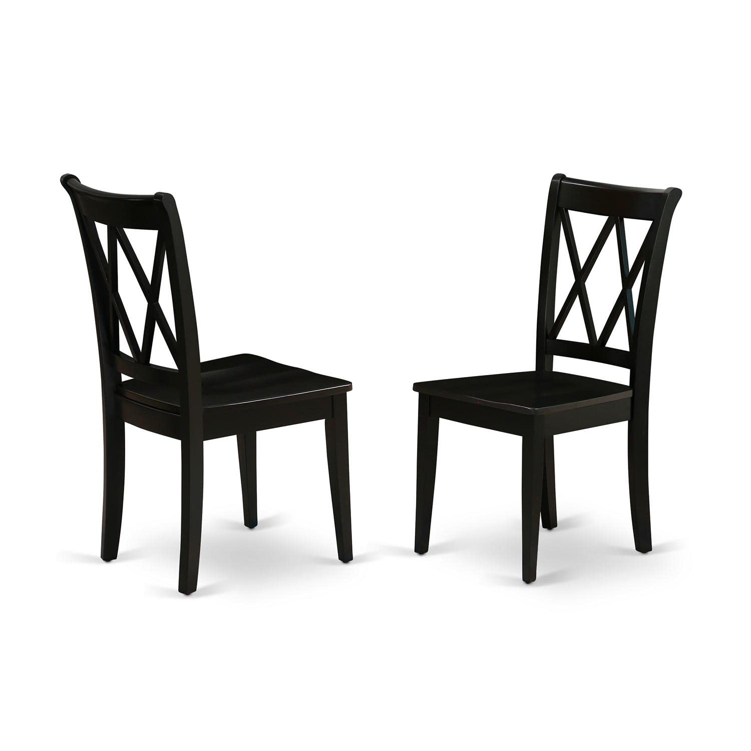 East West Furniture SHCL3-BLK-W 3-Piece Round Dining Table Set with Pedestal Base & 2 Chairs for Small Spaces - 42x42 Inch Black Kitchen & Breakfast Nook Set - Perfect for Apartments, Condos and Cozy Dining Areas