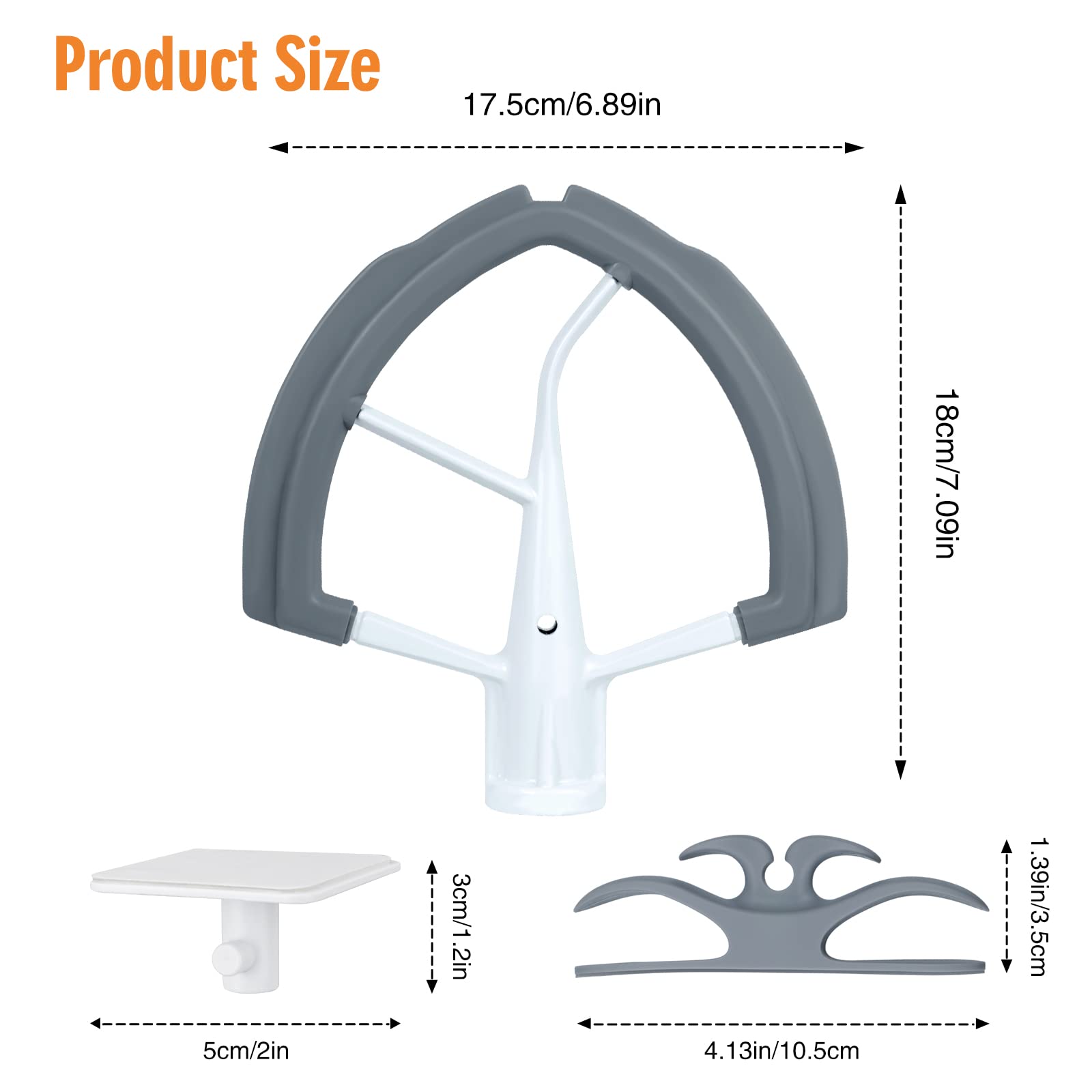 Flex Edge Beater for KitchenAid 6 QT Bowl-Lift Stand Mixer with 2 Accessories - Flat Beater Paddle with Flexible Silicone Edges & Bowl Scraper - Perfect for Baking Cakes, Cookies & Dough - Compatible with KitchenAid Mixers